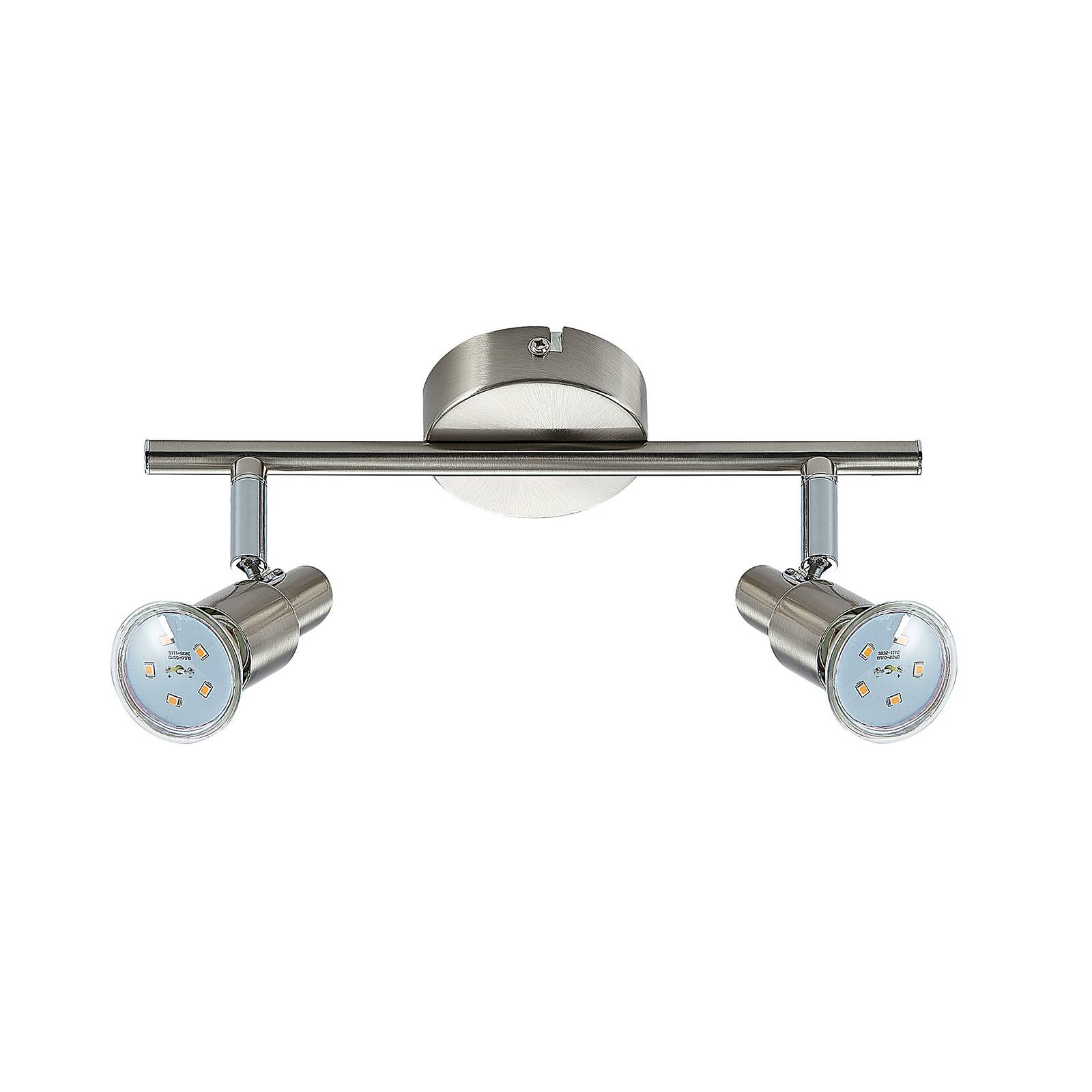 ELC Farida LED ceiling lamp, nickel, 2-bulb - Living / Dining Room - Ceiling Light - Modern - Silver
