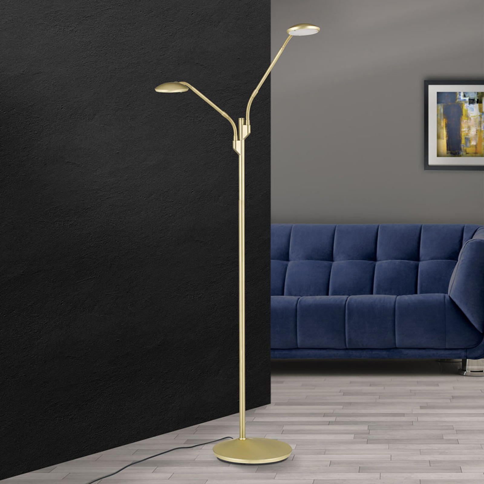 LED-Stehleuchte Cobra, zweiflammig