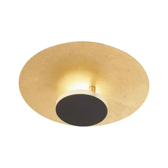 Lampenwelt LED-Deckenlampe Planet indirekt Ø30cm gold/schwarz