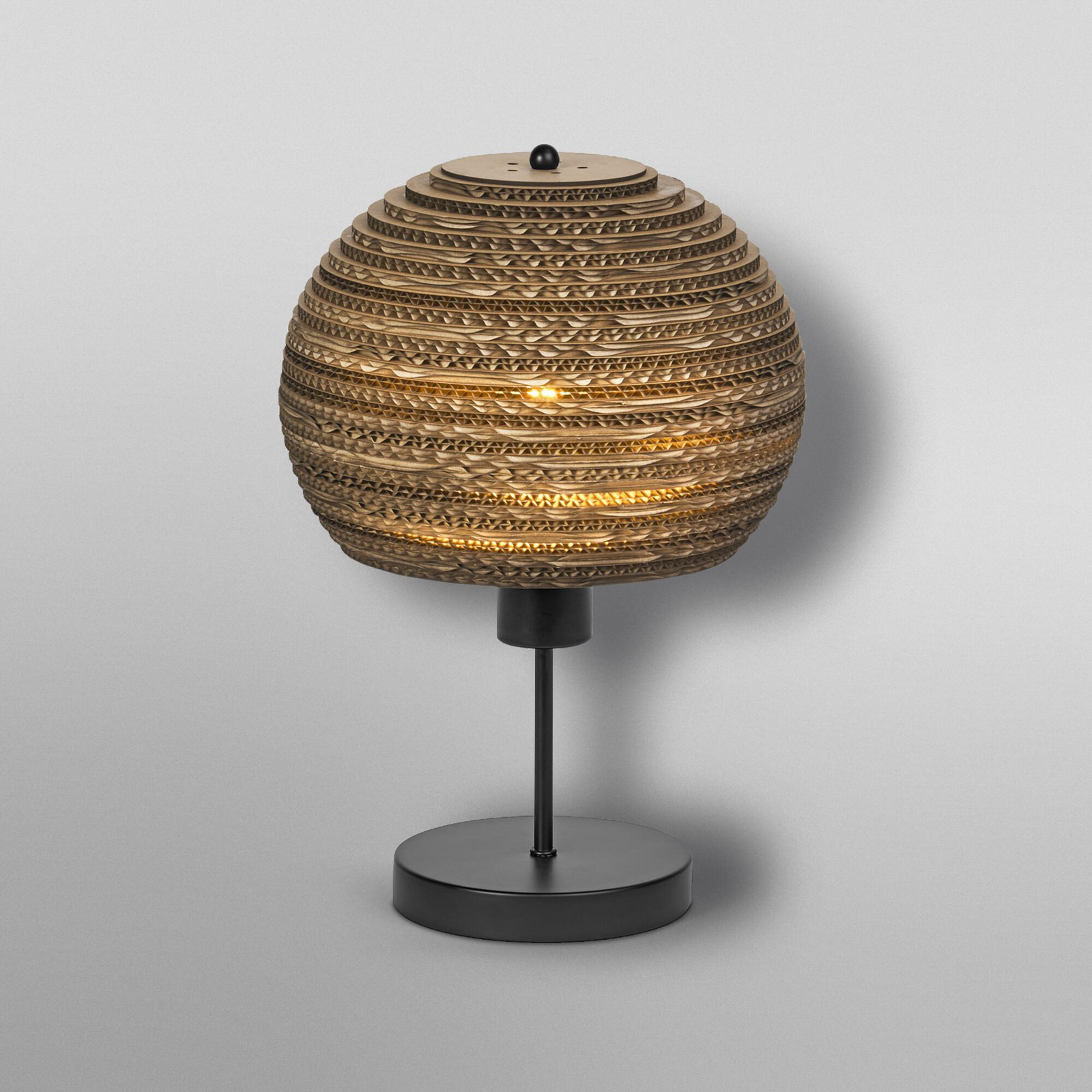OSRAM bordlampe BALL, brun, høyde 39 cm, bølgepapp, E27