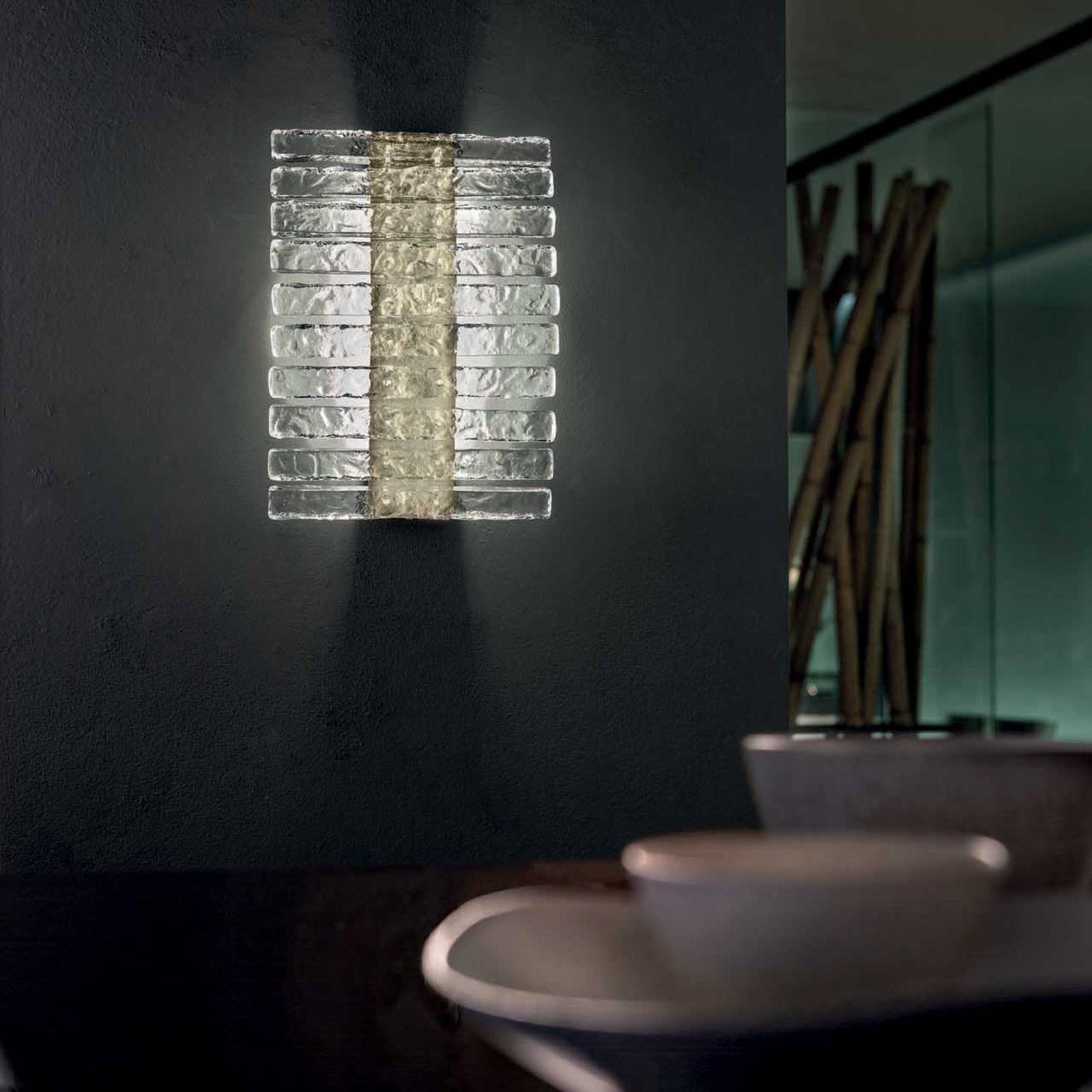 Masiero vegas led fali lámpa, függőleges, magasság 38 cm, kristályüveg
