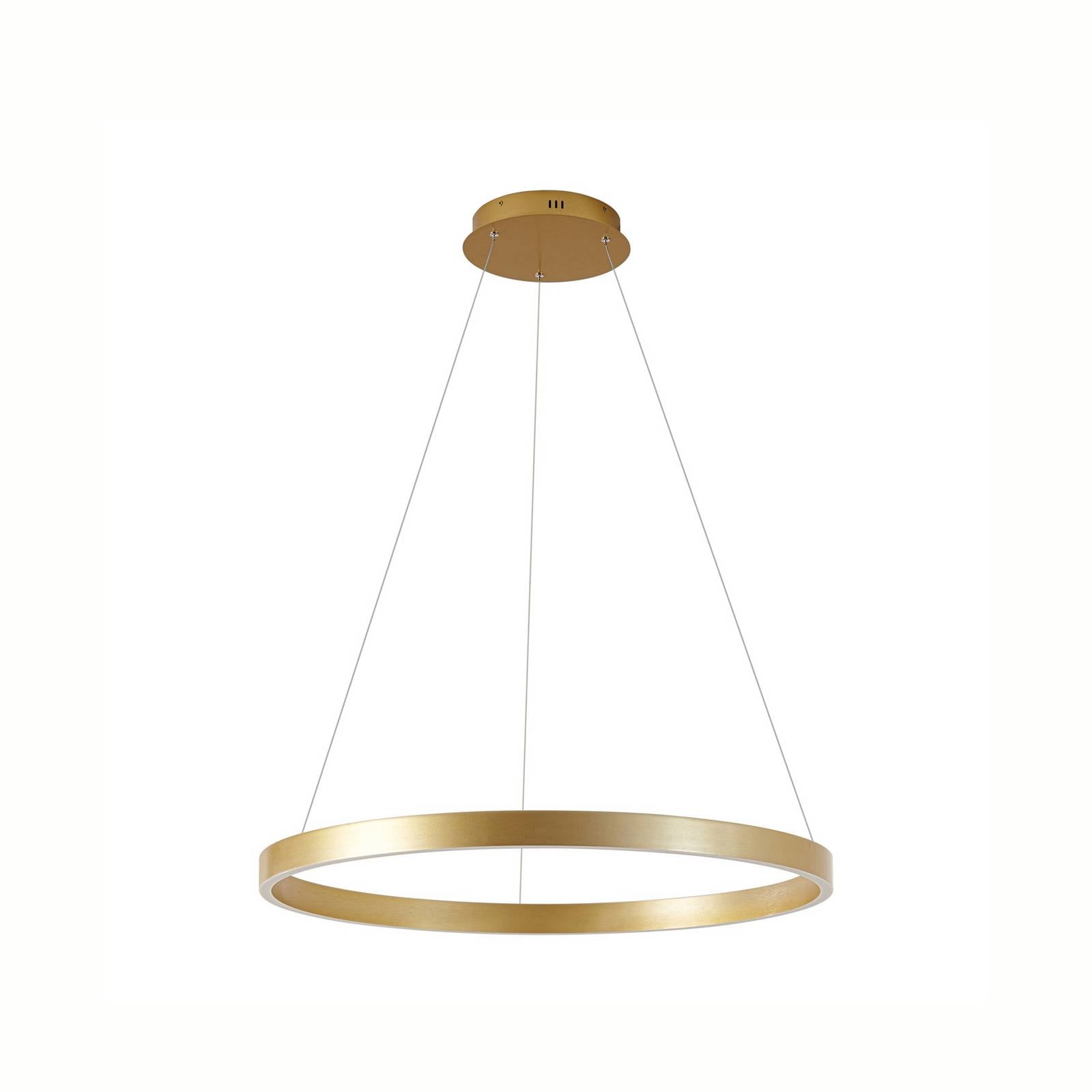 Lucande LED-Hängeleuchte Yonam, Ø 80 cm, 1-flg., gold, CCT
