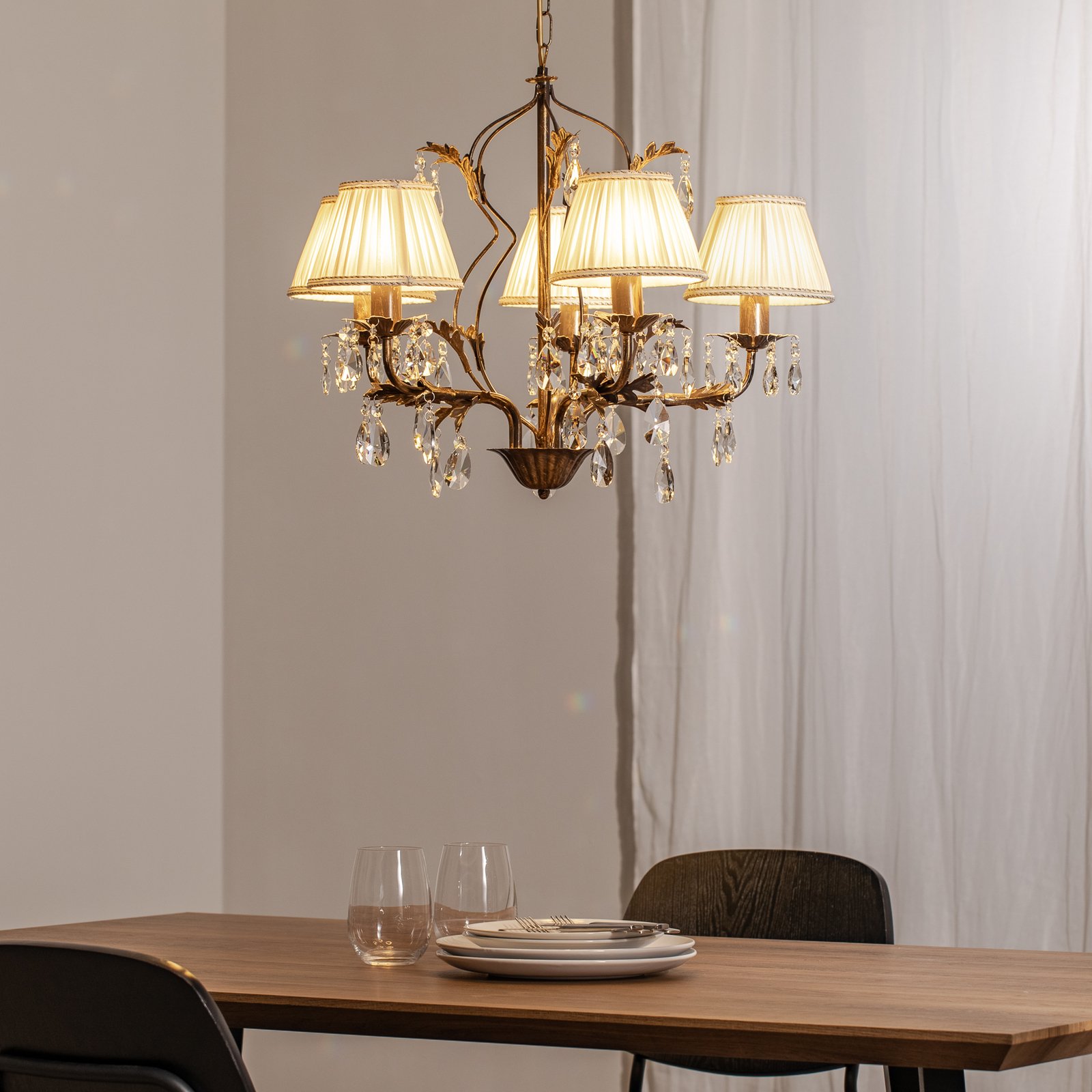 Kroonluchter Karen 5-lamps brons