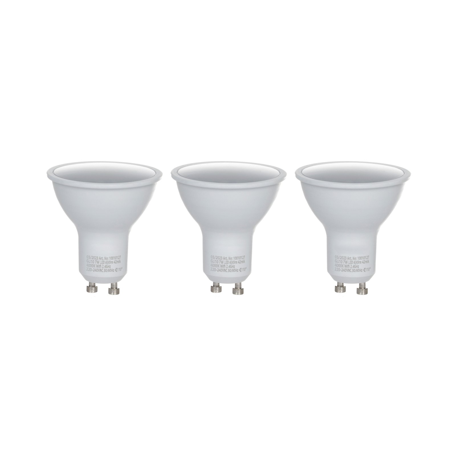 LUUMR Smart LED, 3er-Set, GU10, Plastik, 7W, opal, 840, Tuya
