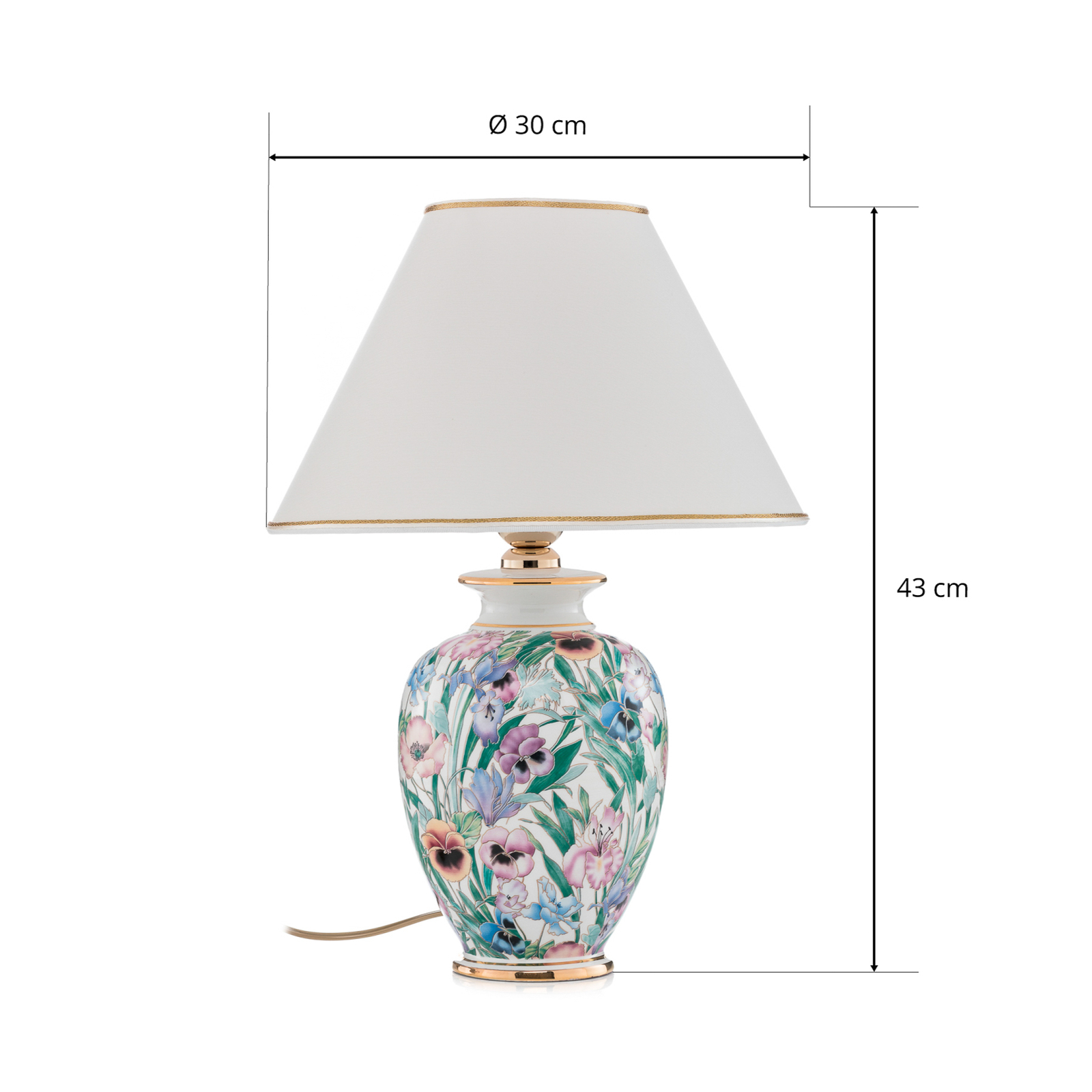 Austrolux table lamp Giardino Panse 30 cm ceramic gold-plated