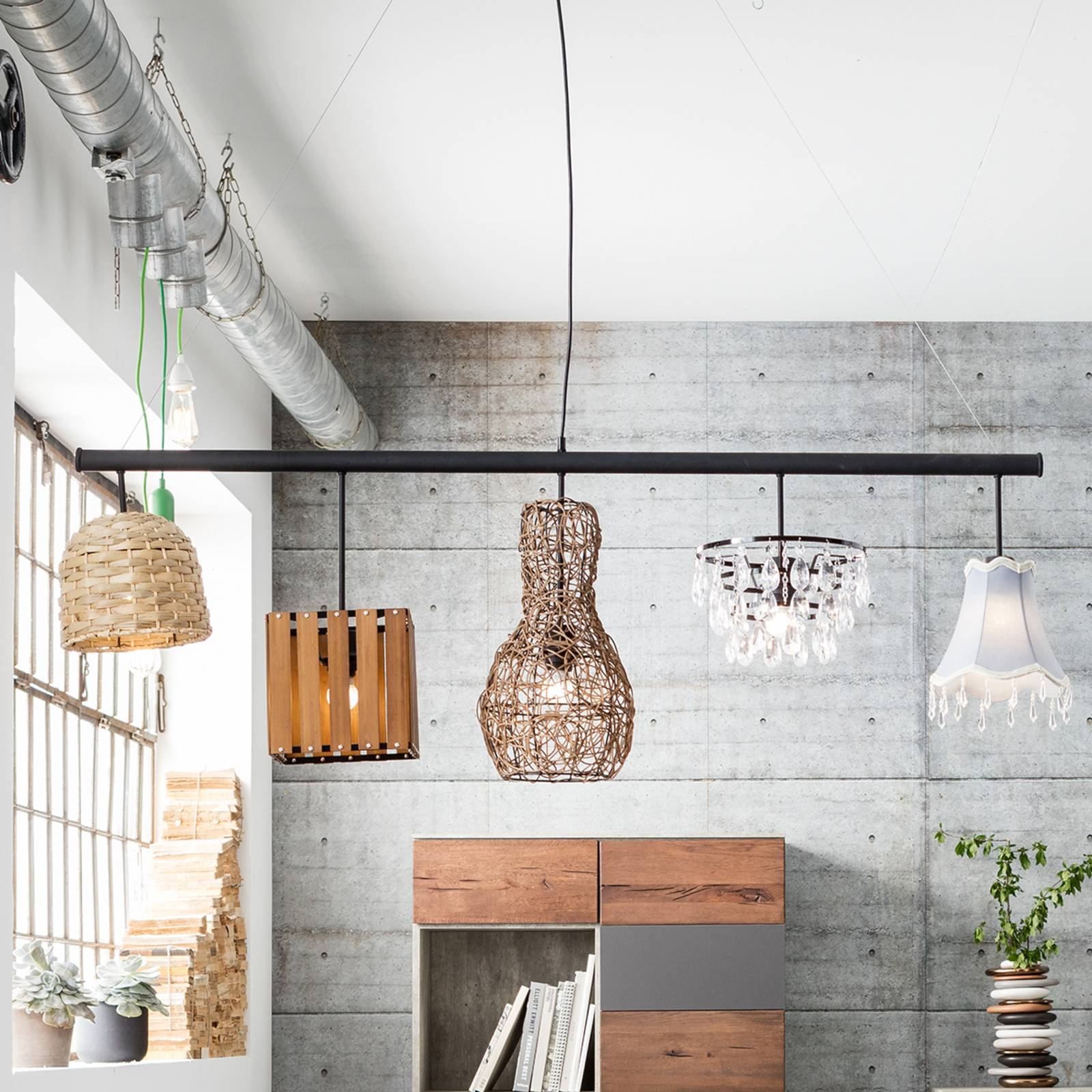 Suspension Parecchi Art House, 5 lampes