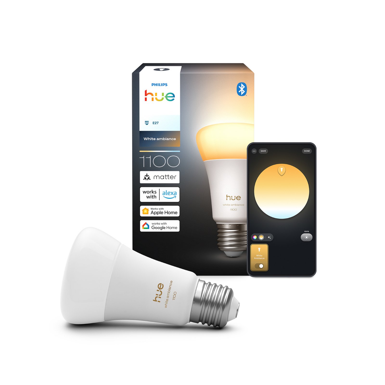 Philips Hue White Ambiance Smart E27 LED, 8,1 W 1100 lm CCT