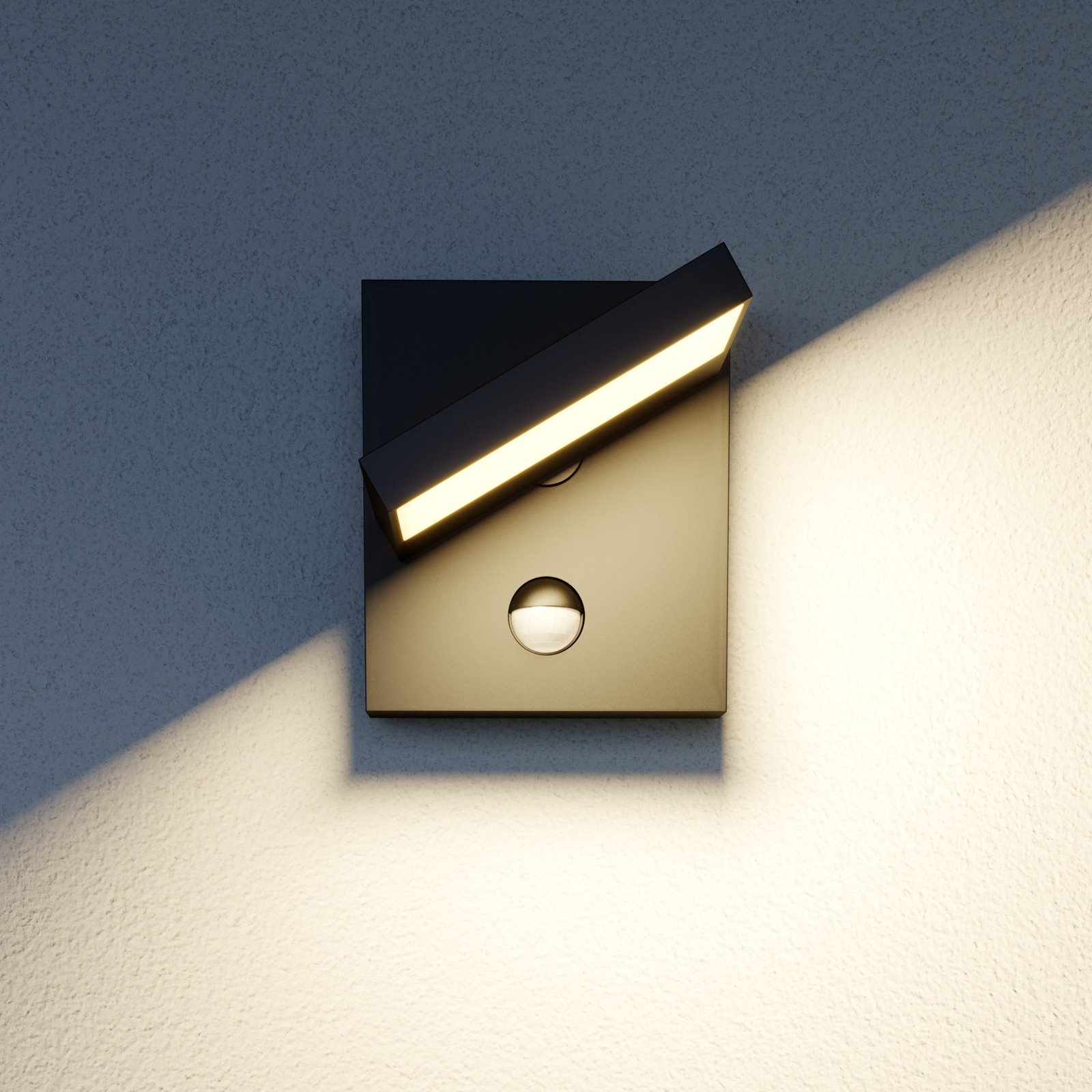 Silvan Outdoor Wall Lamp w/Sensor Graphite/White - Lucande
