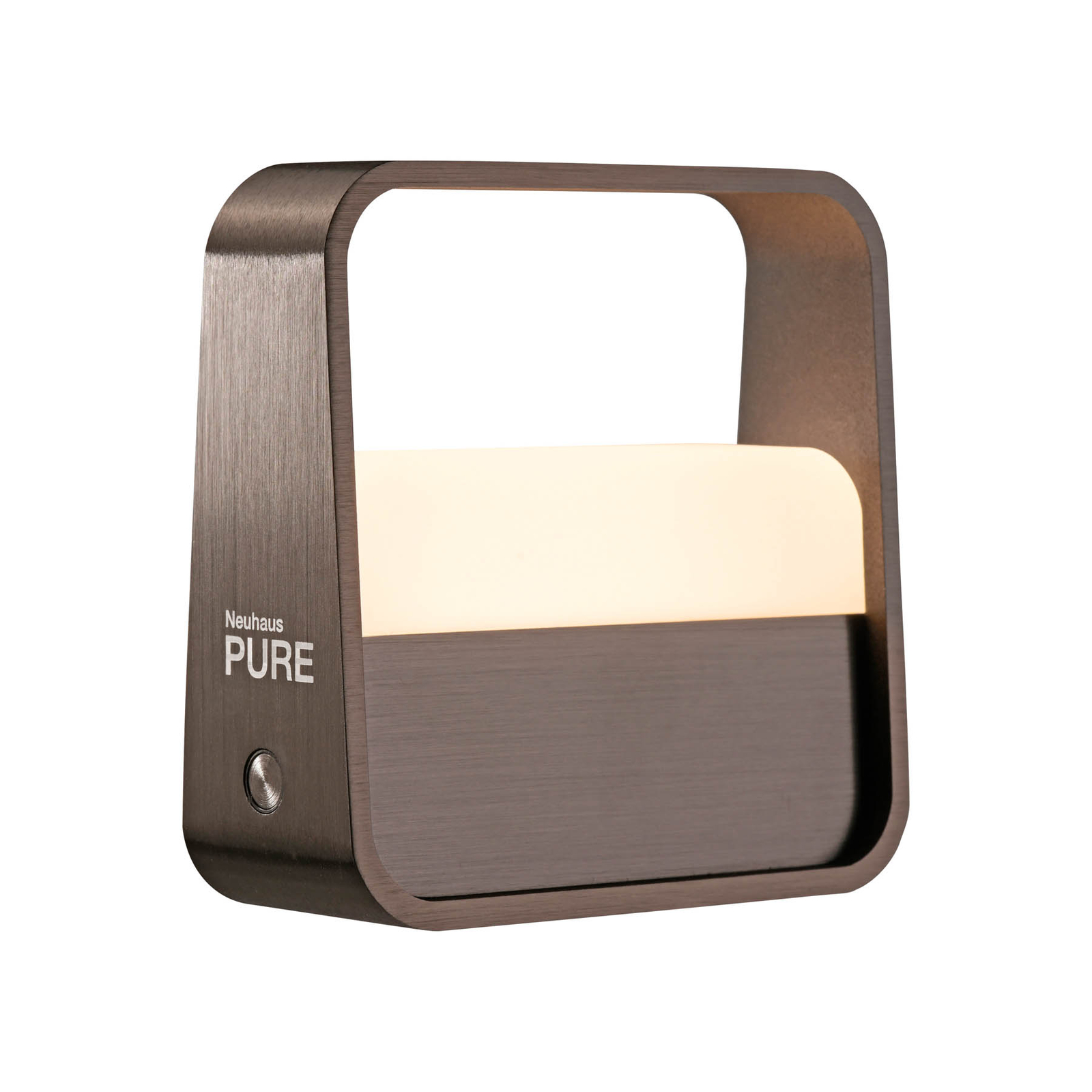 Lampe à poser LED rechargeable Go, brun métal foncé, aluminium - PURE