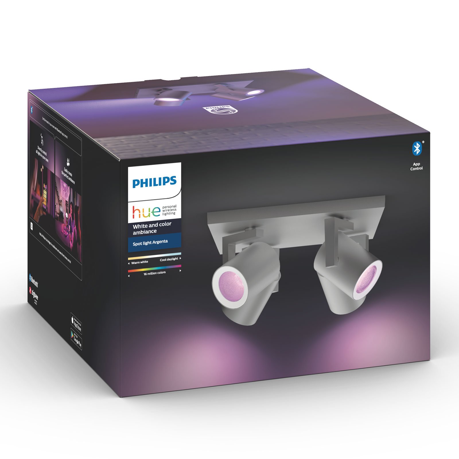 Philips Hue Argenta spot LED à 4 lampes aluminium