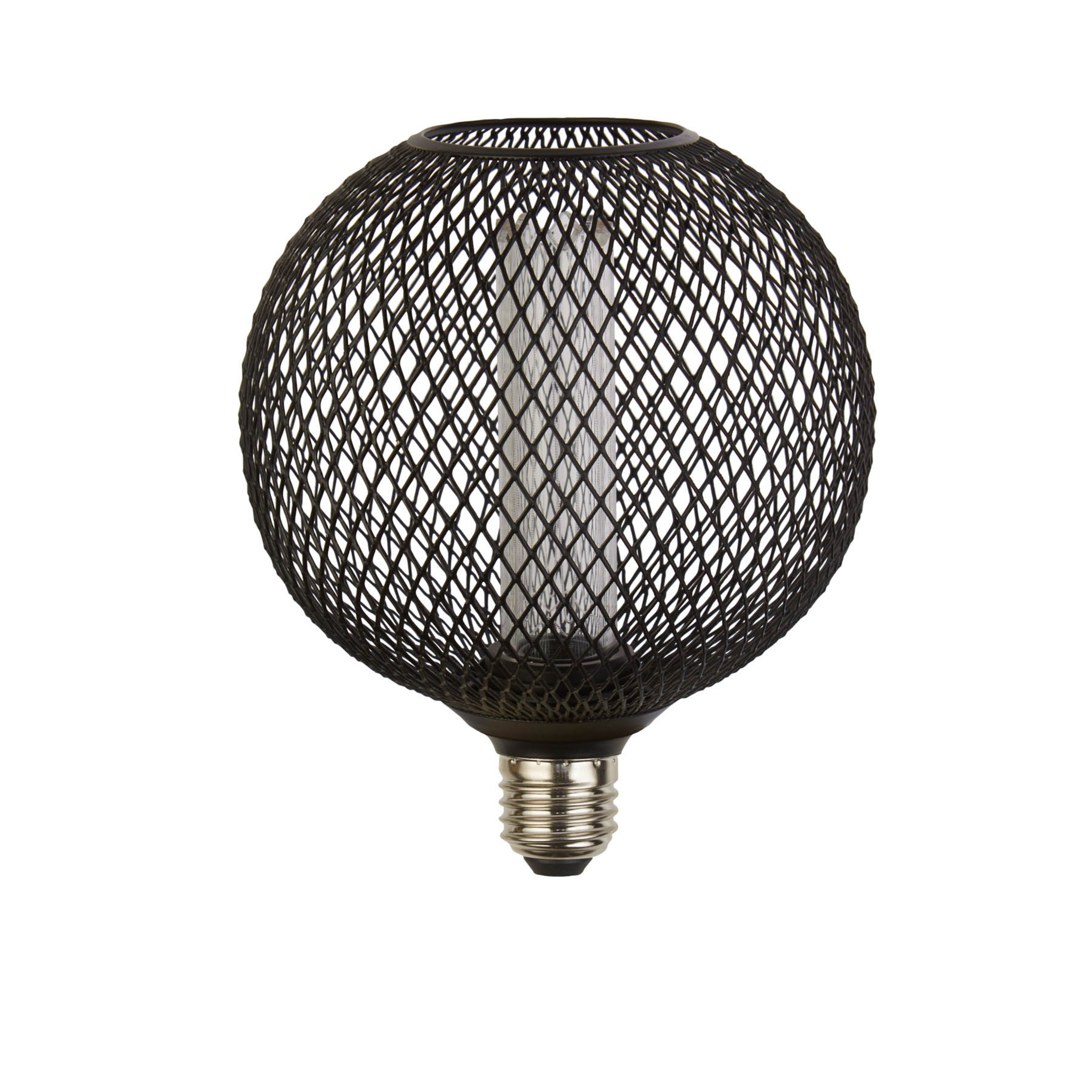 LED Deco-pære Wire Globe E27 4,5W 2.700K svart Mesh