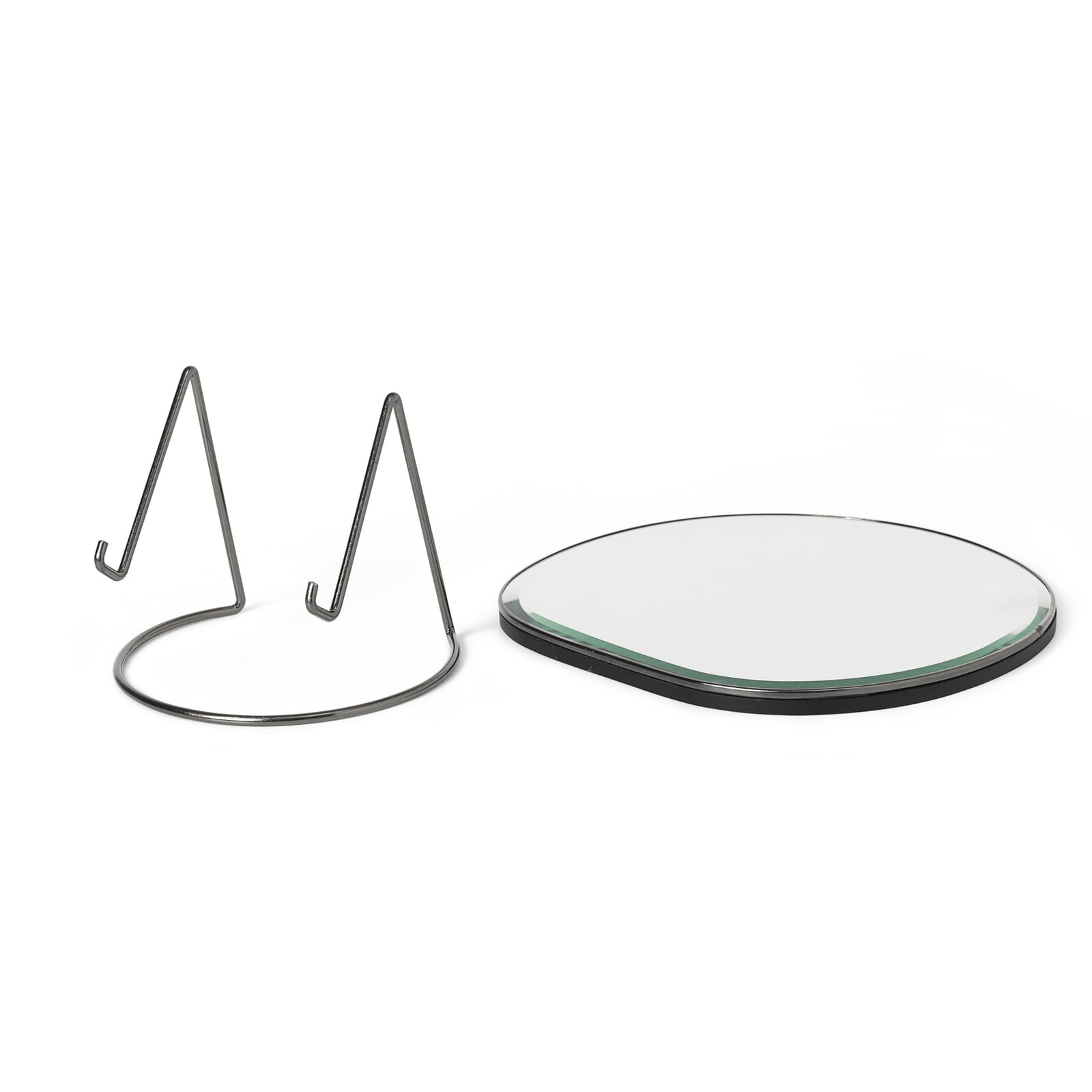 Espejo de mesa Pond, cromado, 21 cm de ancho, cristal - ferm LIVING Espejo de mesa Pond, cromado, 21 cm de ancho, cristal - ferm LIVING