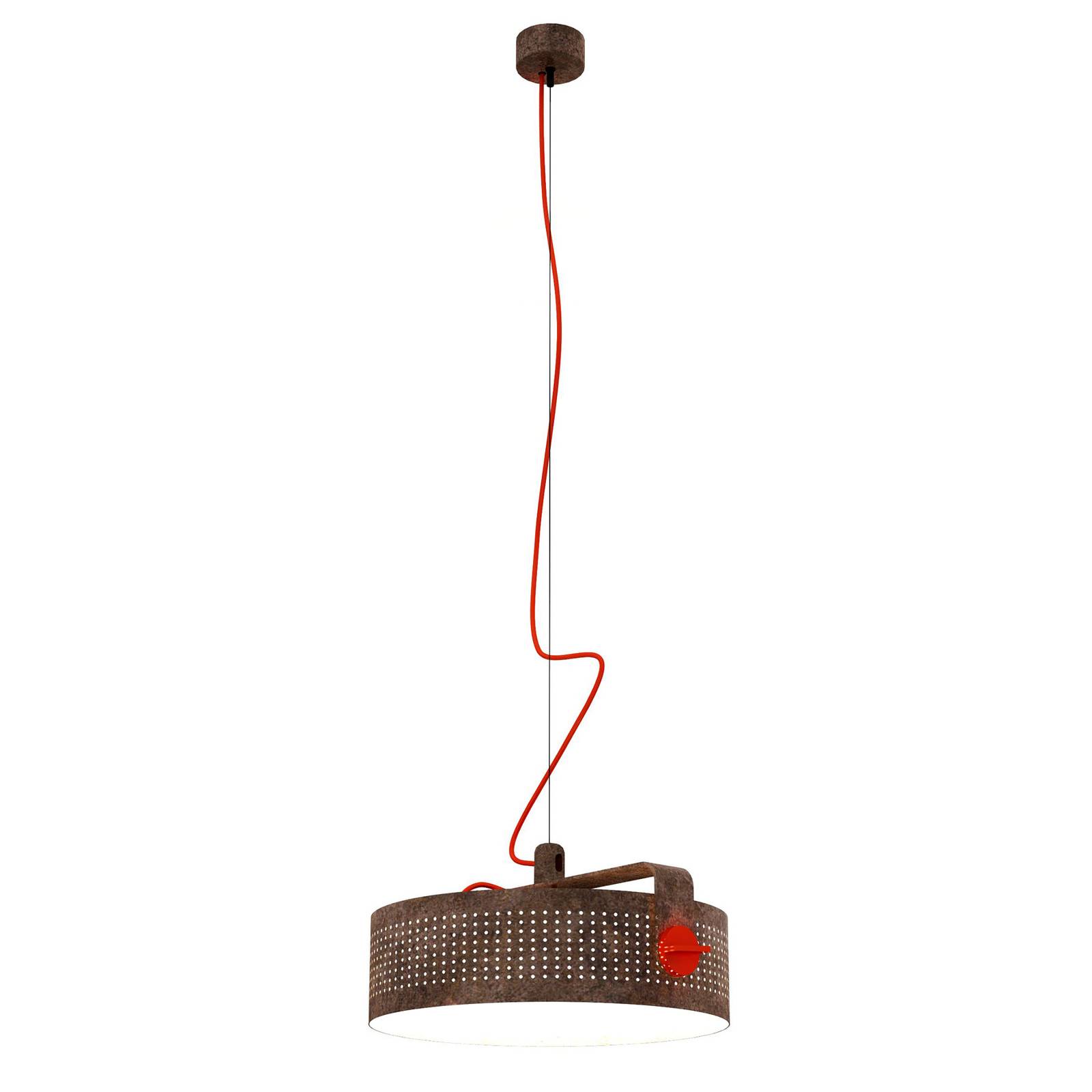 Martinelli Luce Modena hanging lamp, corten steel, for Living / Dining Room, aluminium, methacrylate, 13 W, H: 16 cm