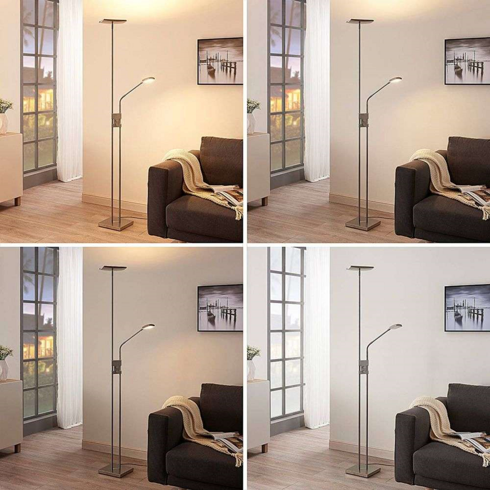 Jonne Floor Lamp Nickel - Lindby