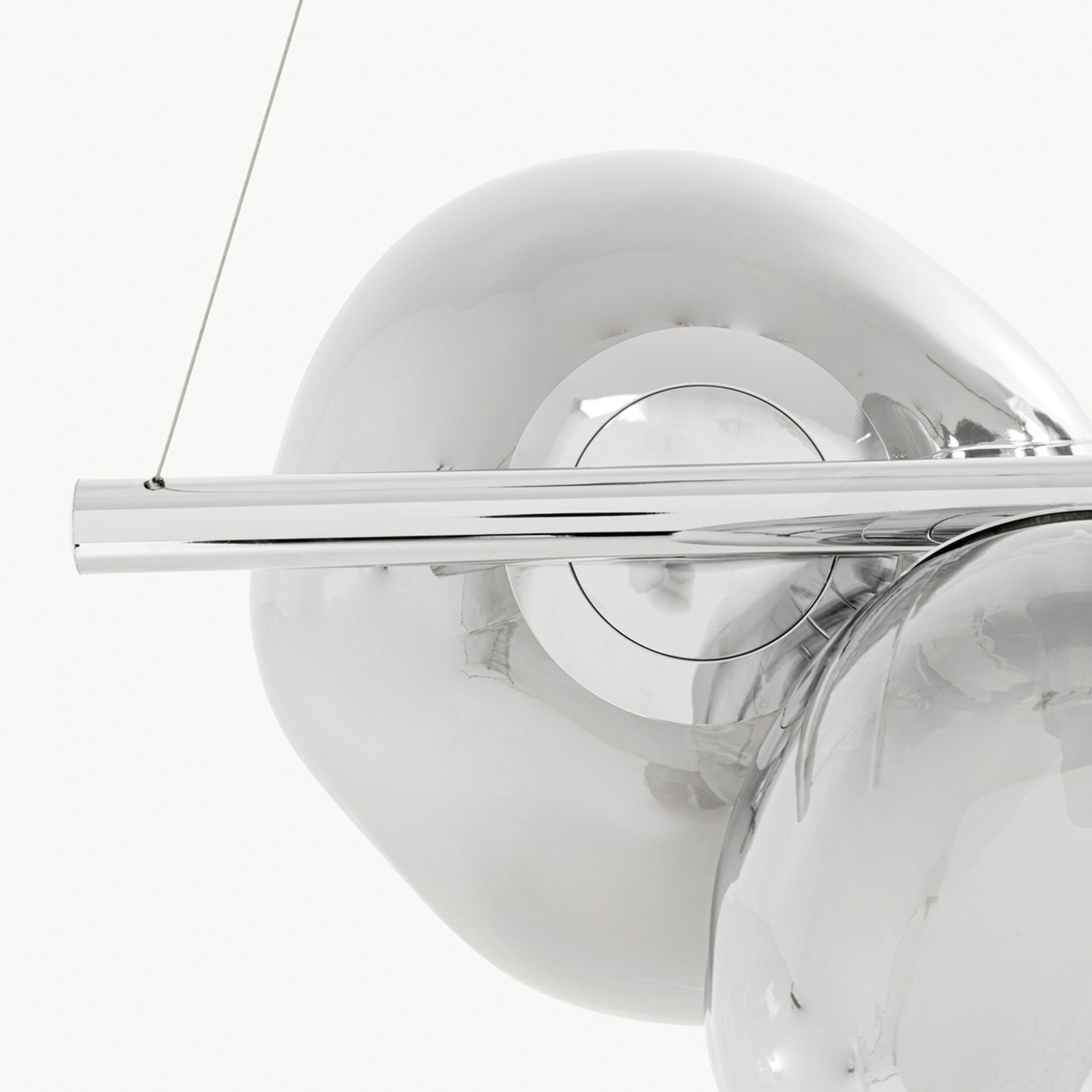 KARE Burbuja pendant light, silver, glass, length 100 cm KARE Burbuja pendant light, silver, glass, length 100 cm