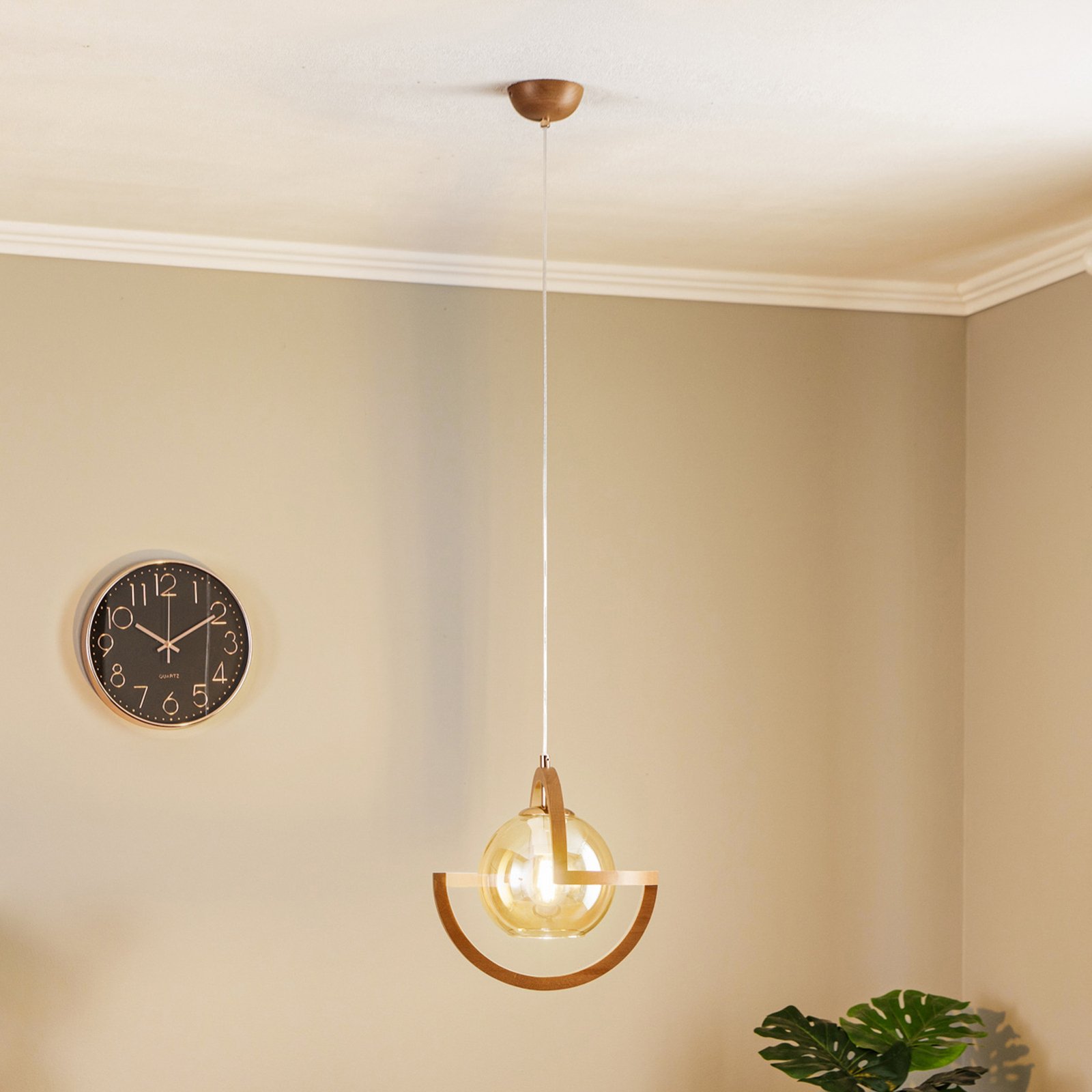 Hanglamp Cabrio van hout