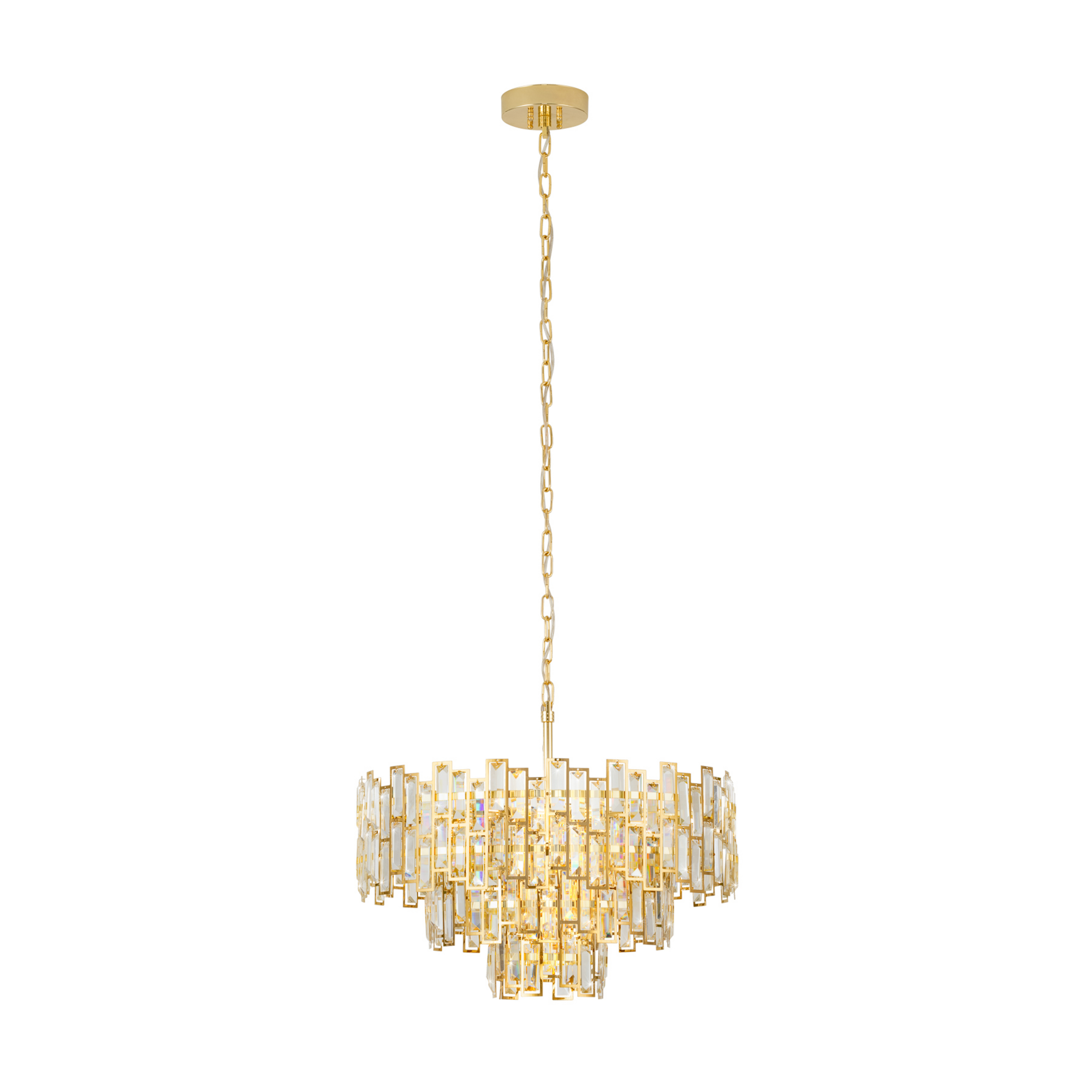 Calmeilles hengelampe, messing, Ø 63 cm, glass – Stars of Light