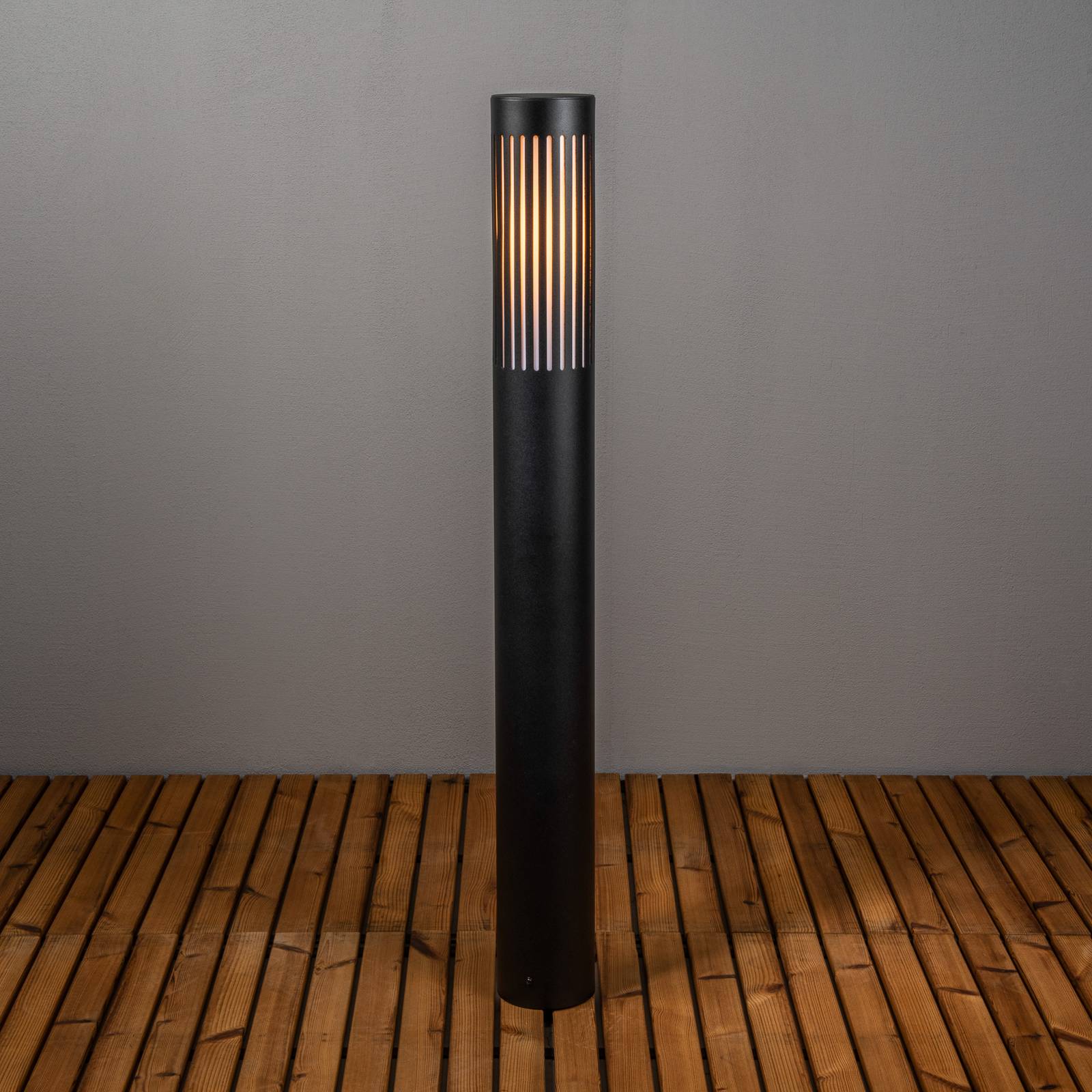 Słupek oświetleniowy Pistoia, czarna, wysokość 95 cm, metal, IP54