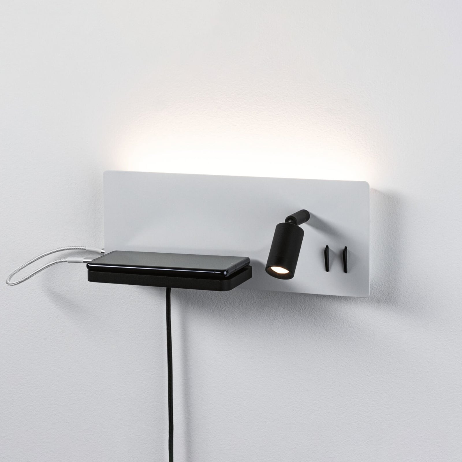 Paulmann LED-Wandleuchte Serra, USB-C-Port, dimmbar