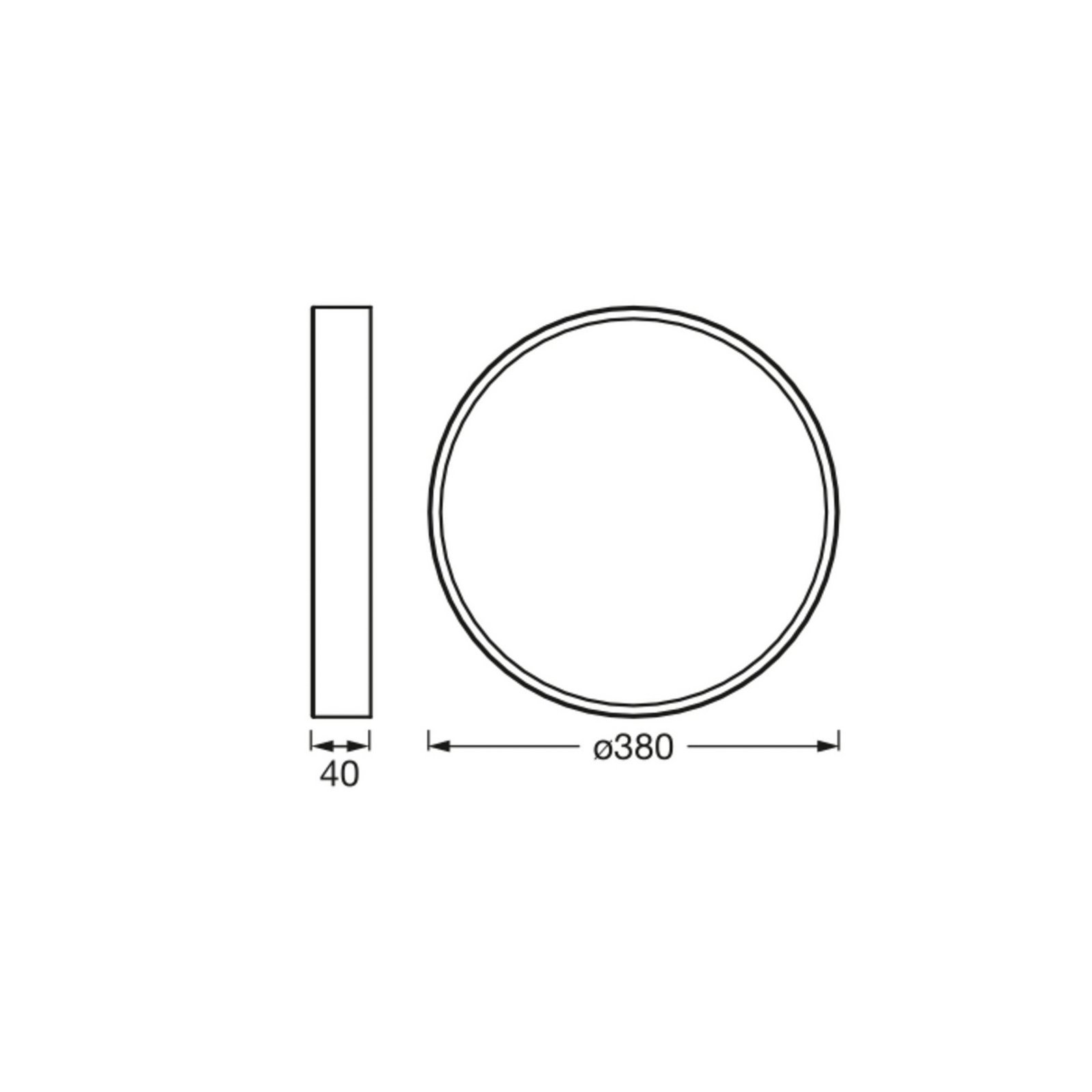 Plafonieră LED OSRAM ORBIS SLIM MOIA, albă Ø 38 cm metal