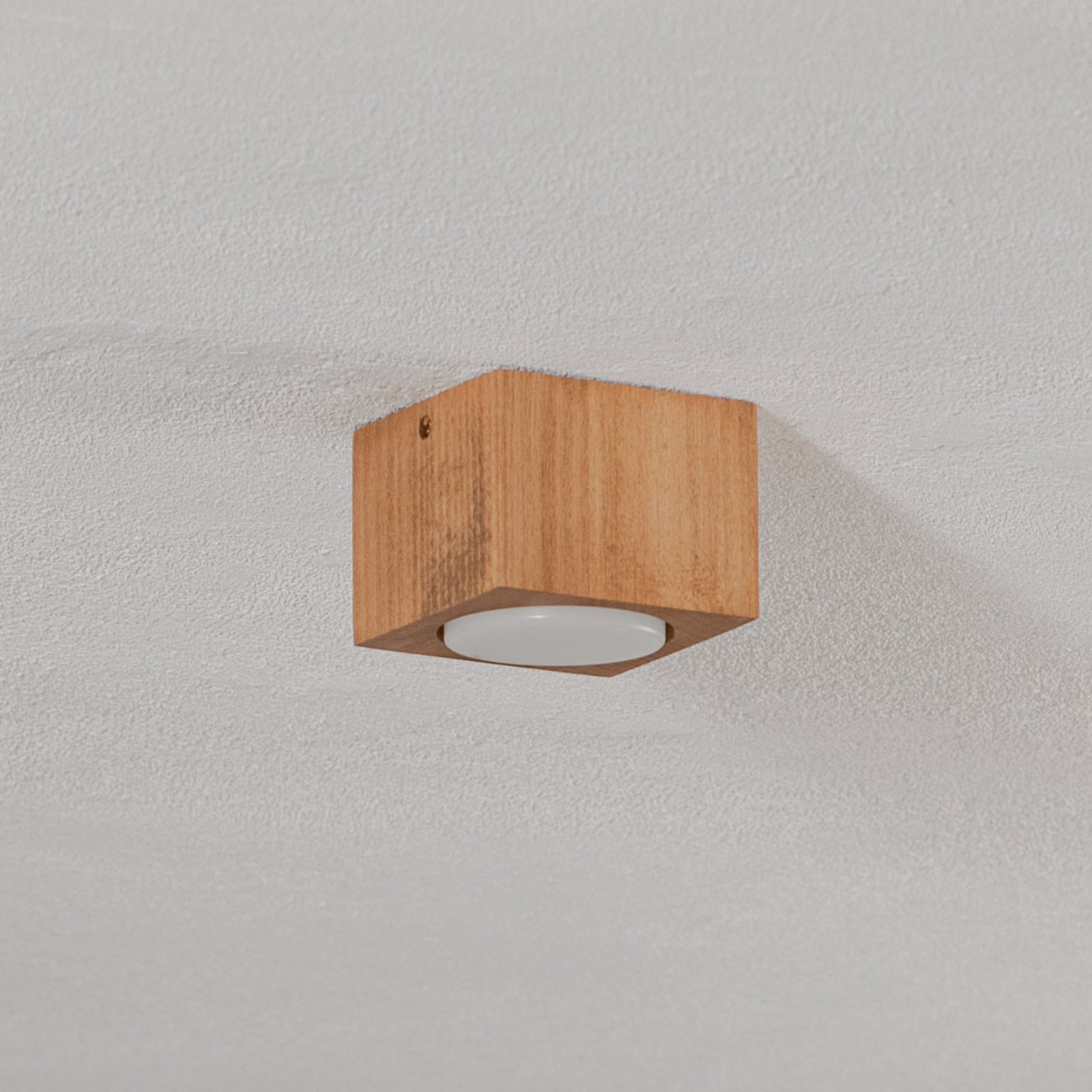 Envostar Ernest downlight GX53, wood, angular