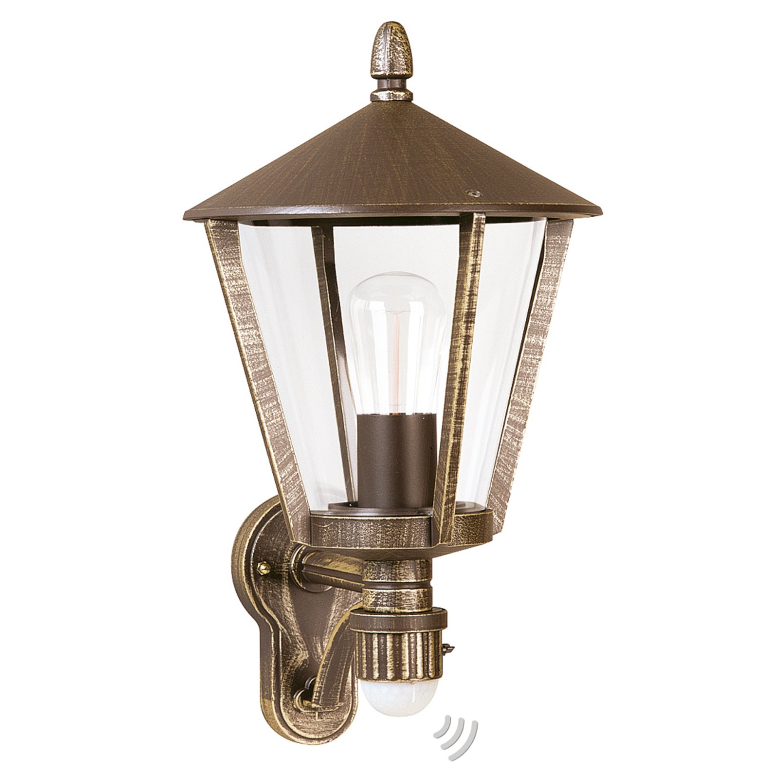 Outdoor wall light 671, brown with motion detector