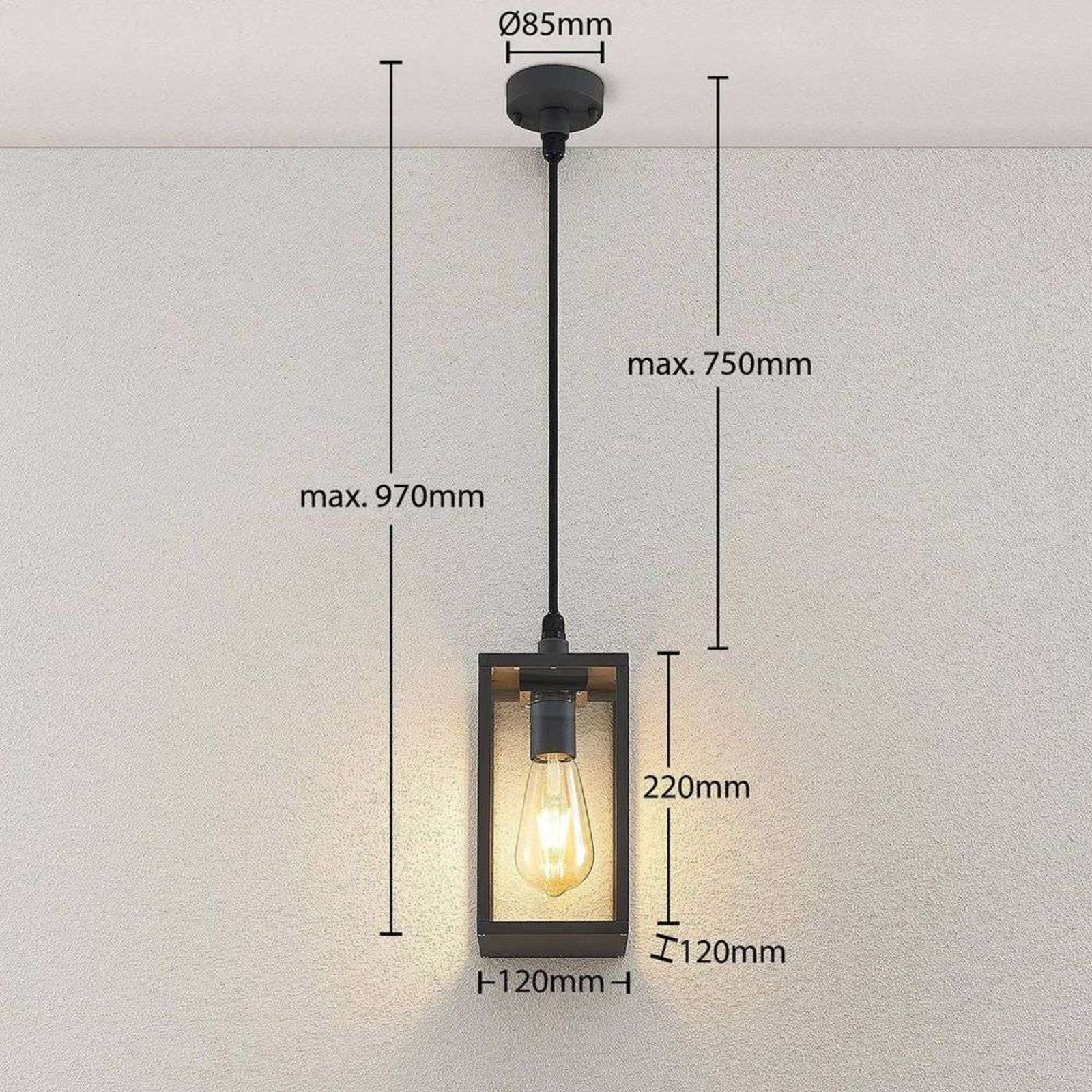 Filimon Venkovní Závěsné Světlo Dark Grey - Lindby