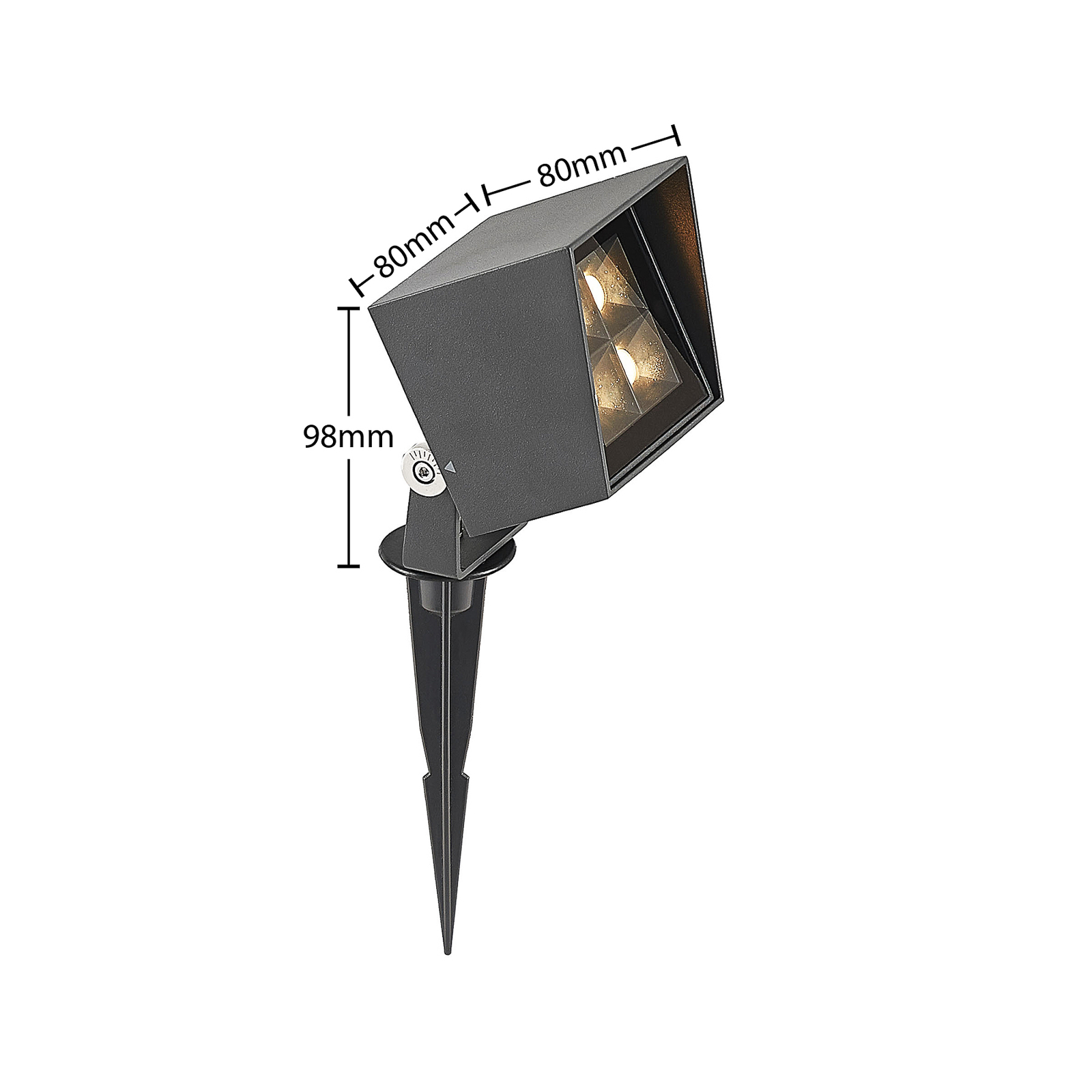"Lucande Friso" LED lauko prožektorius su antžeminiu smaigaliu, kampinis