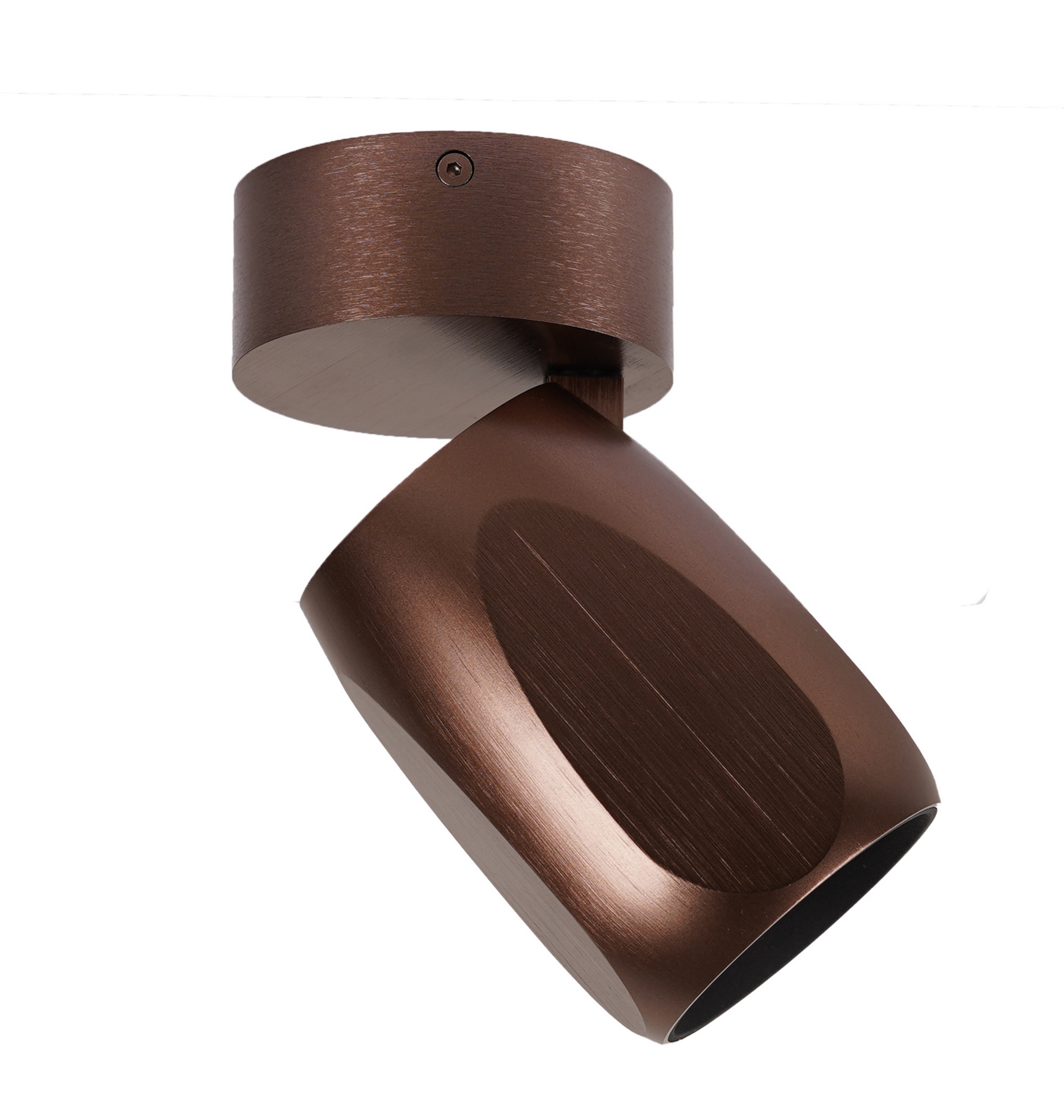 Plafonnier LED Facet W70, brun foncé, Ø 7 cm - Antidark