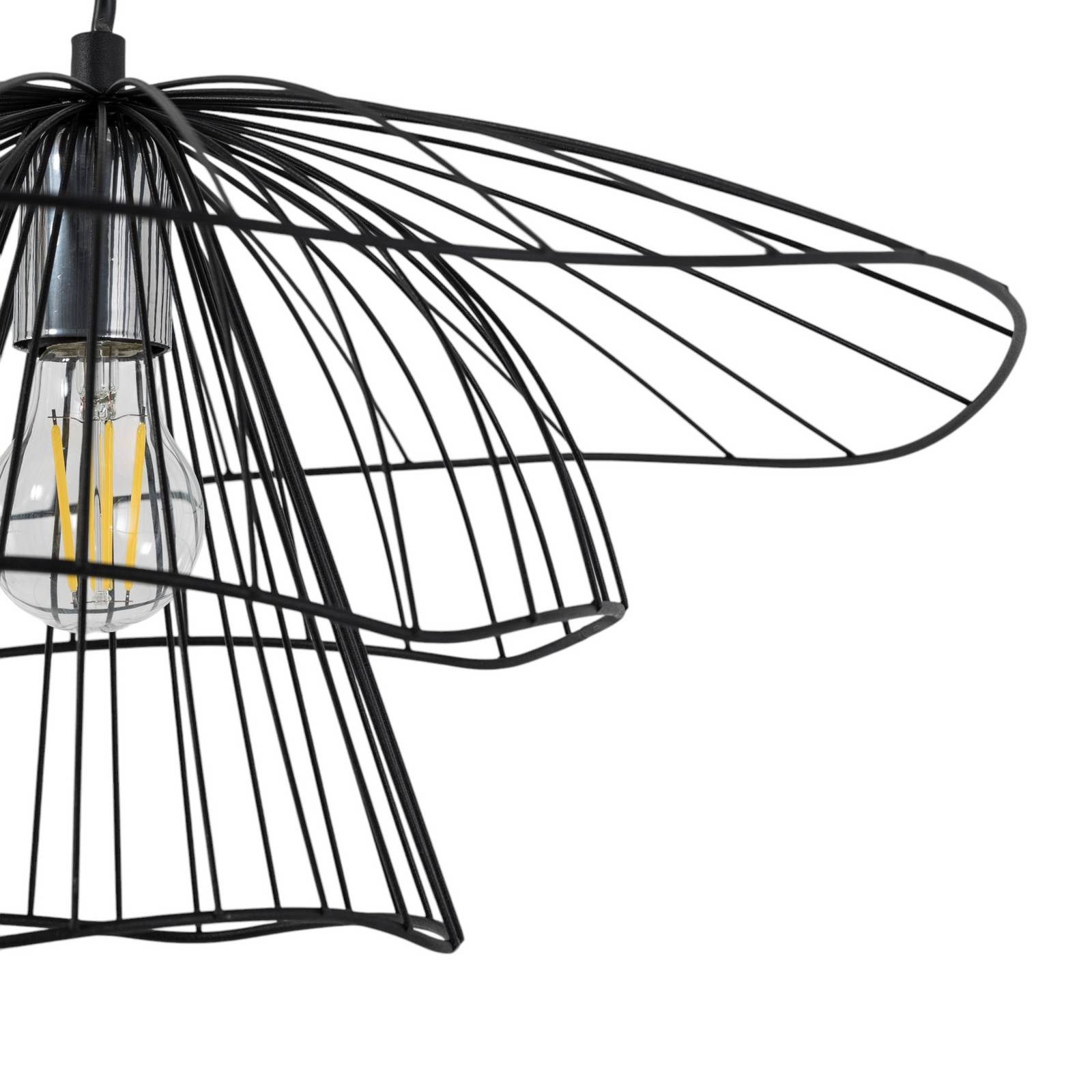 Żyrandol Tel 6504, czarny, żelazo, Ø 50 cm