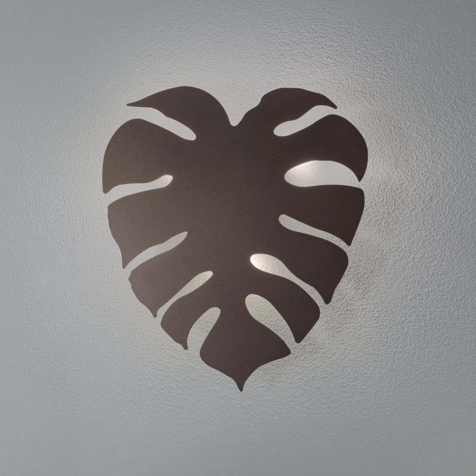 Wandleuchte Monstera, Blattform, 3 x G9, Stahl, braun