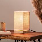 Lámpara mesa Canvas madera de roble angular, beige