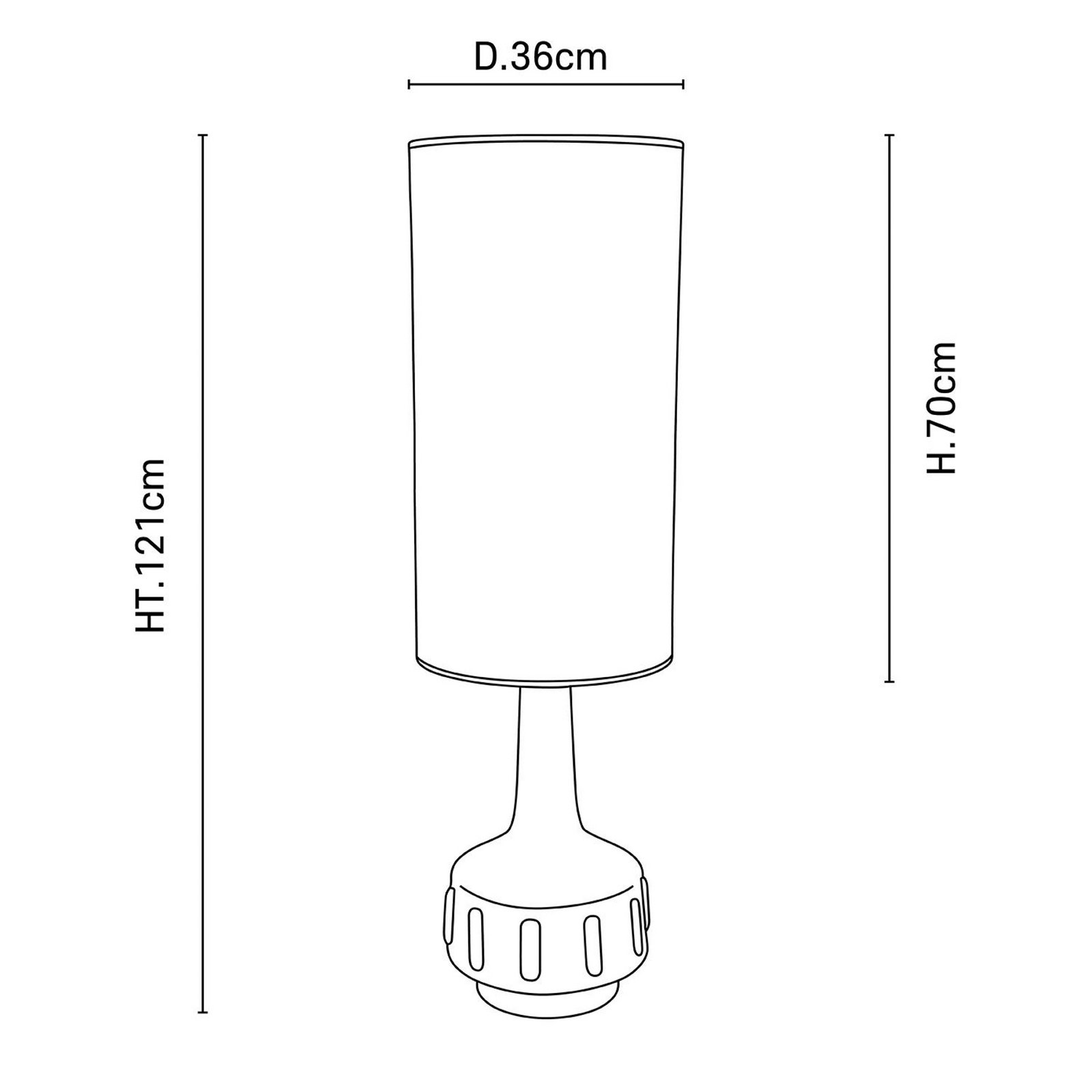 MARKET SET Stojacia lampa Jimmy, výška 121 cm keramika, vzorovaný lem