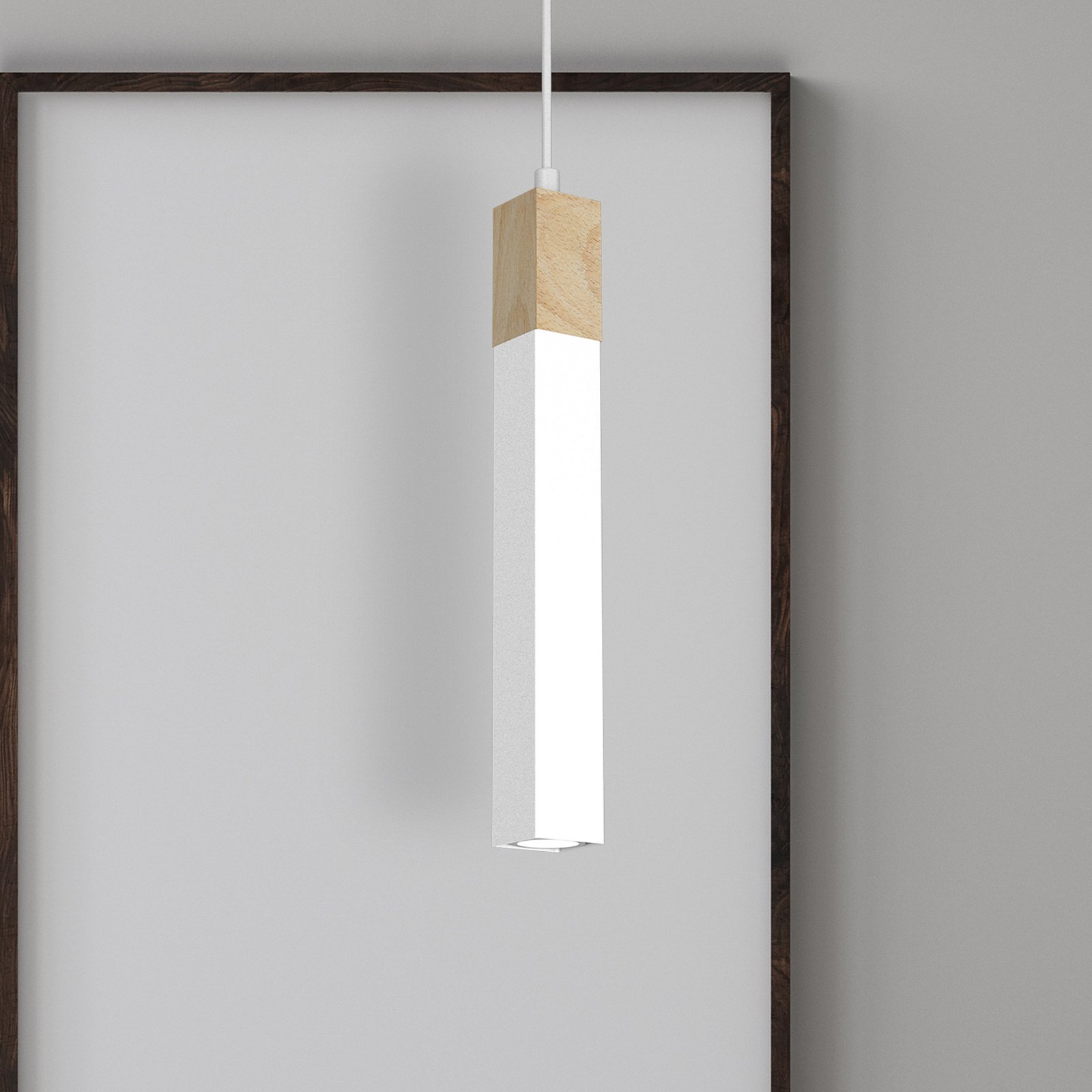 Stag hængelampe, 1 lyskilde, hvid/brun