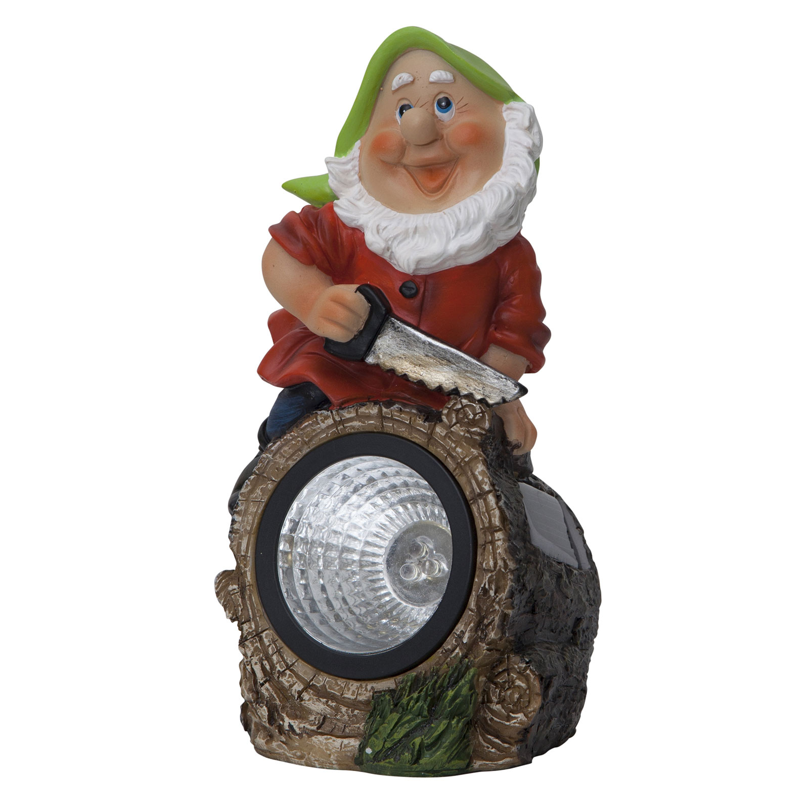 LED solar light Gnomy colourful/red plastic 21 cm lumberjack