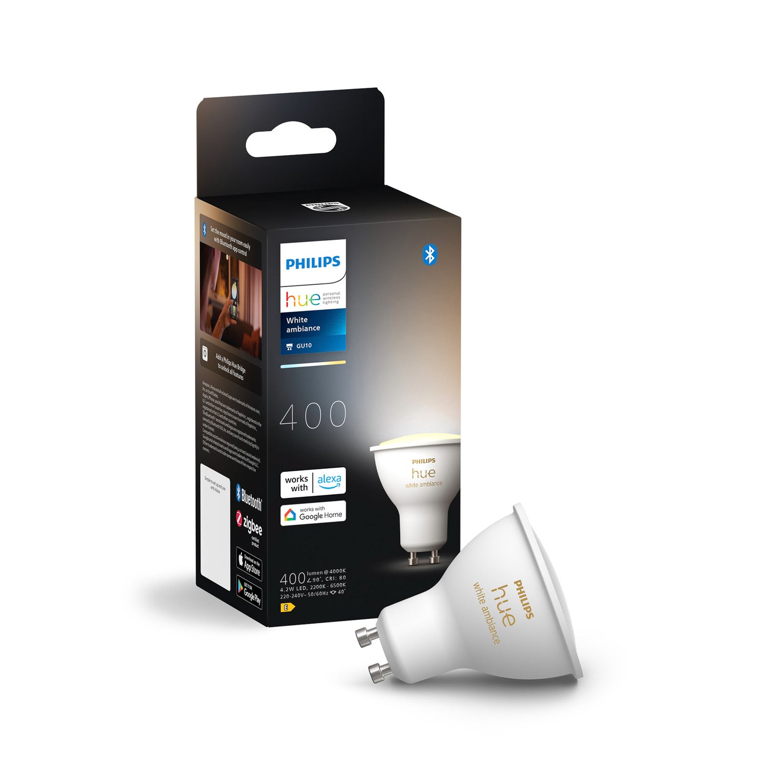 Philips Hue White Amb. 4,2W Bluetooth GU10 Bulb - Philips Hue