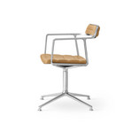 Vipp452 Swivel irodai szék, barna, bőr/alumínium – Vipp