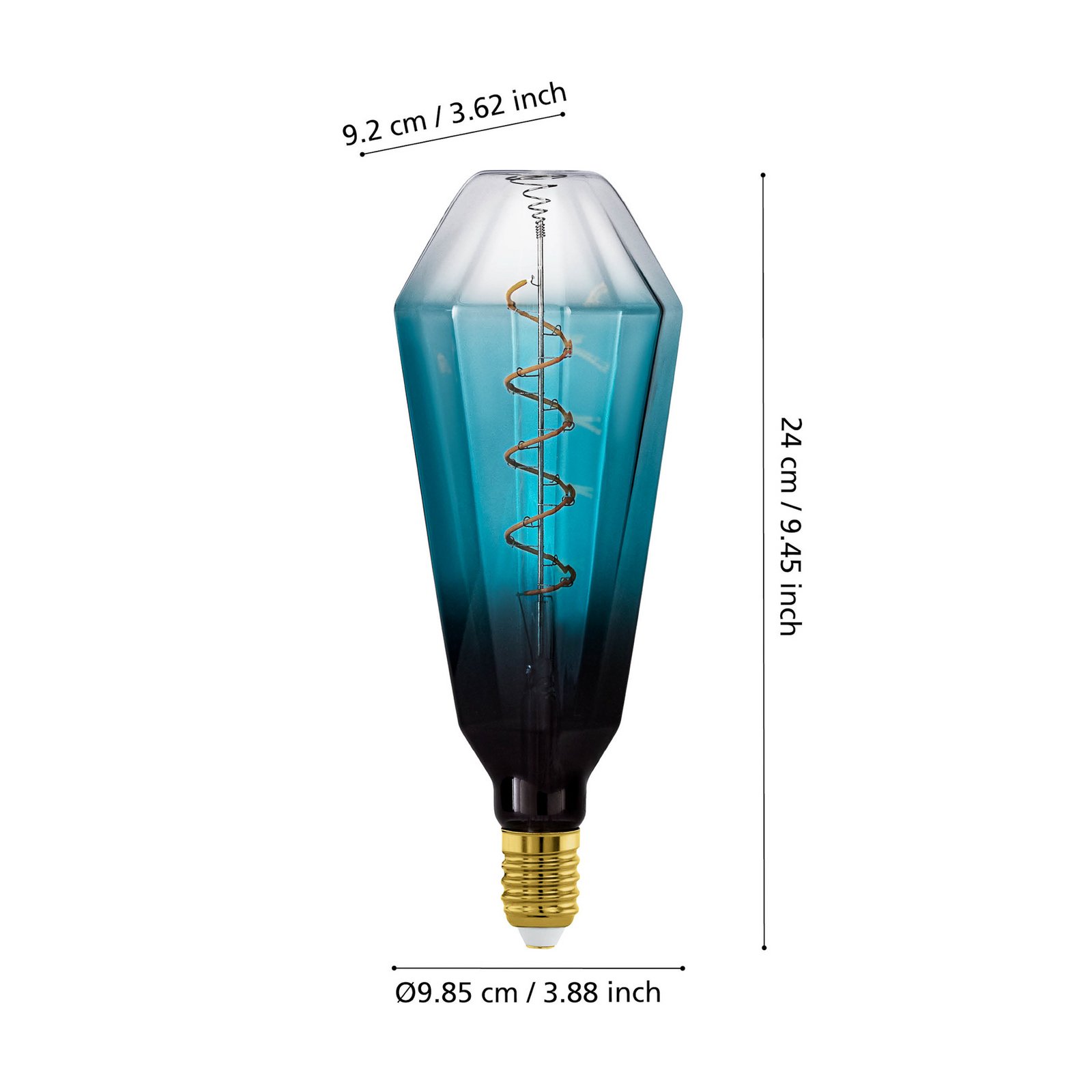 LED-lamppu E27 4W T100 2,000K hehkulanka sininen himmeä