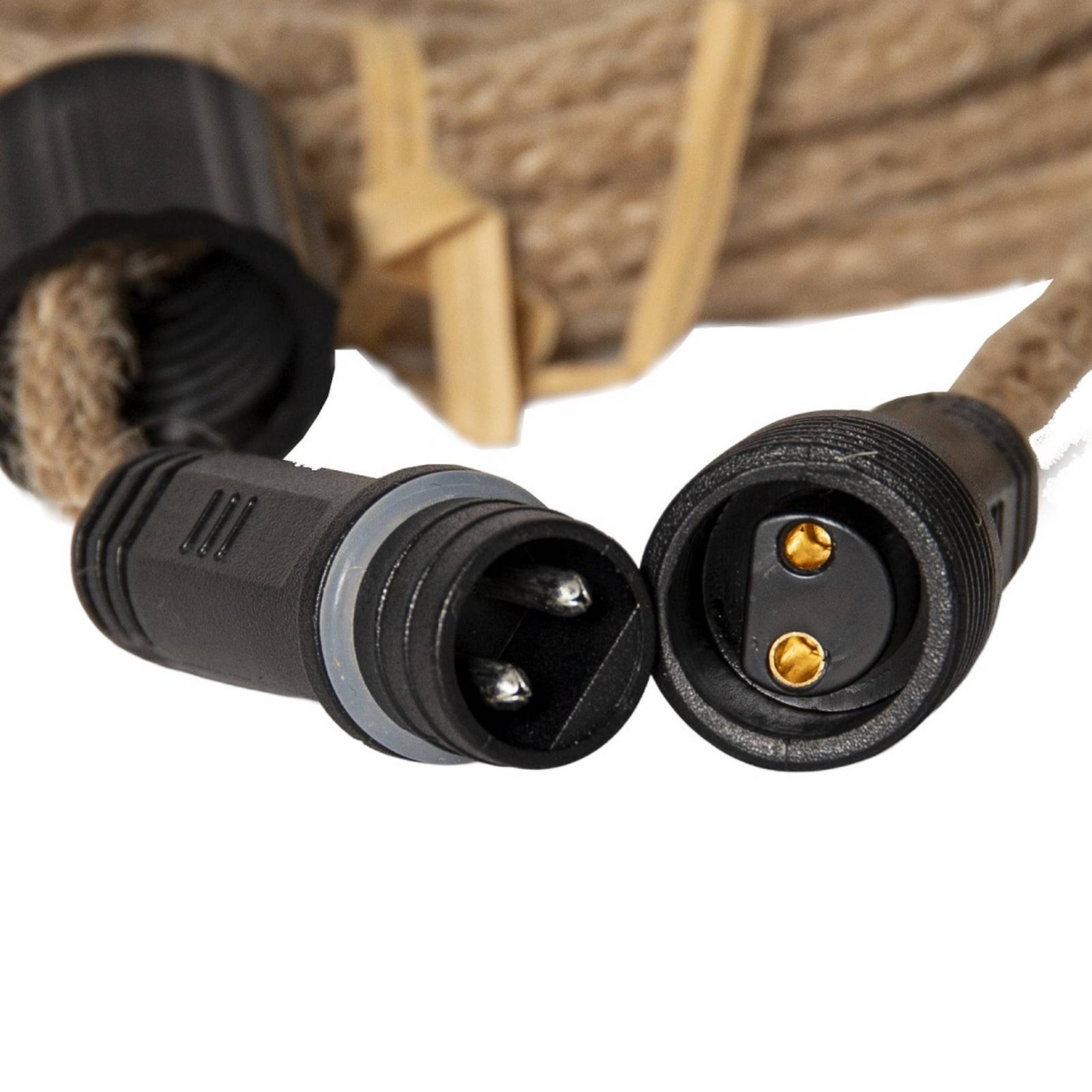 Łańcuch świetlny LED Jutta Outdoor, 10-punktowa, 5 m, juta, IP44
