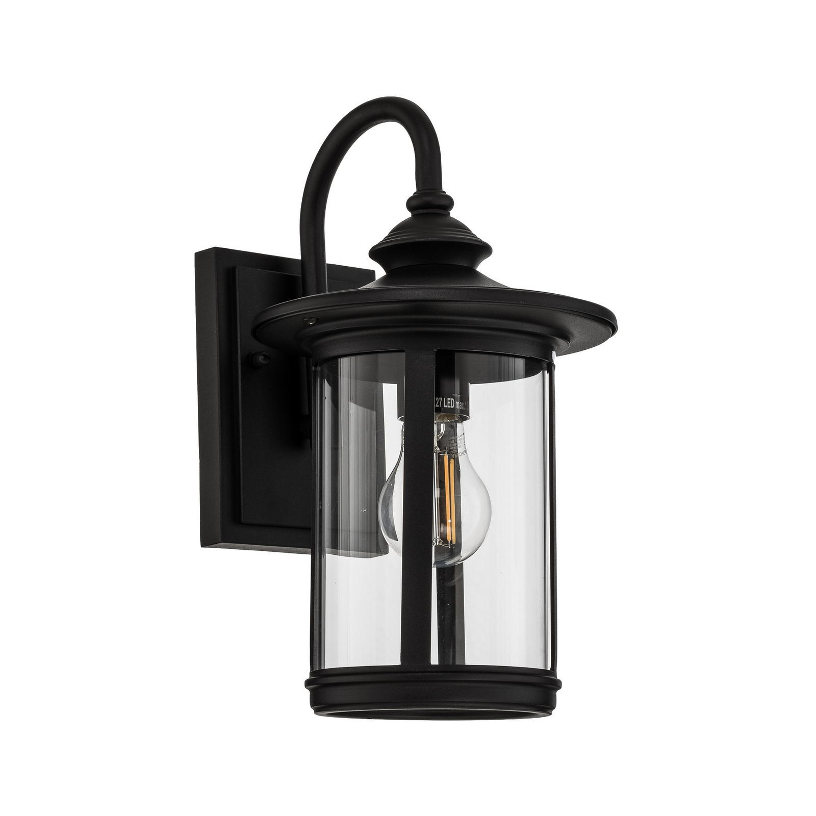 Zayn Kültéri Fali Lámpa Black/Clear - Lindby