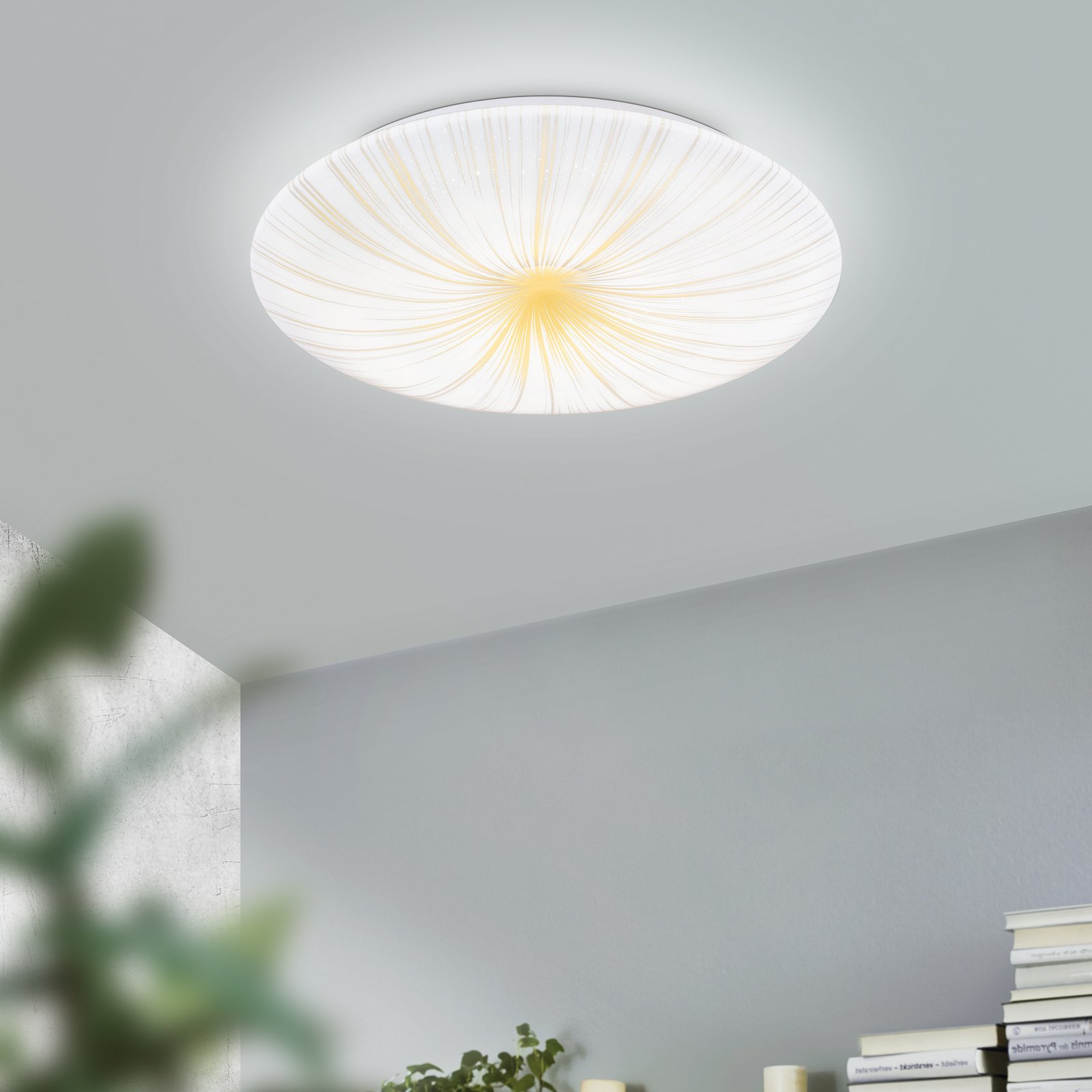 Plafonnier LED Nieves 1 au design rayonnant Ø31cm