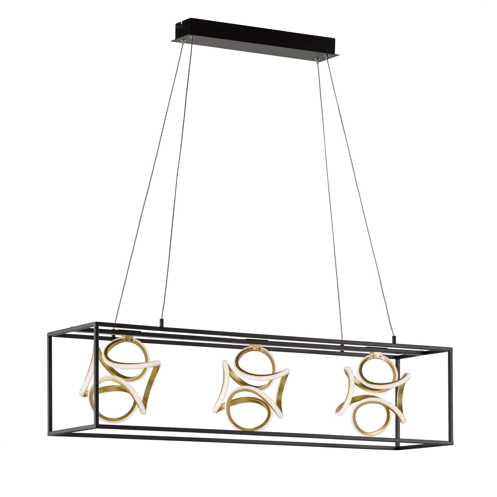 LED hanglamp Gesa met metalen kooi, 3-lamps