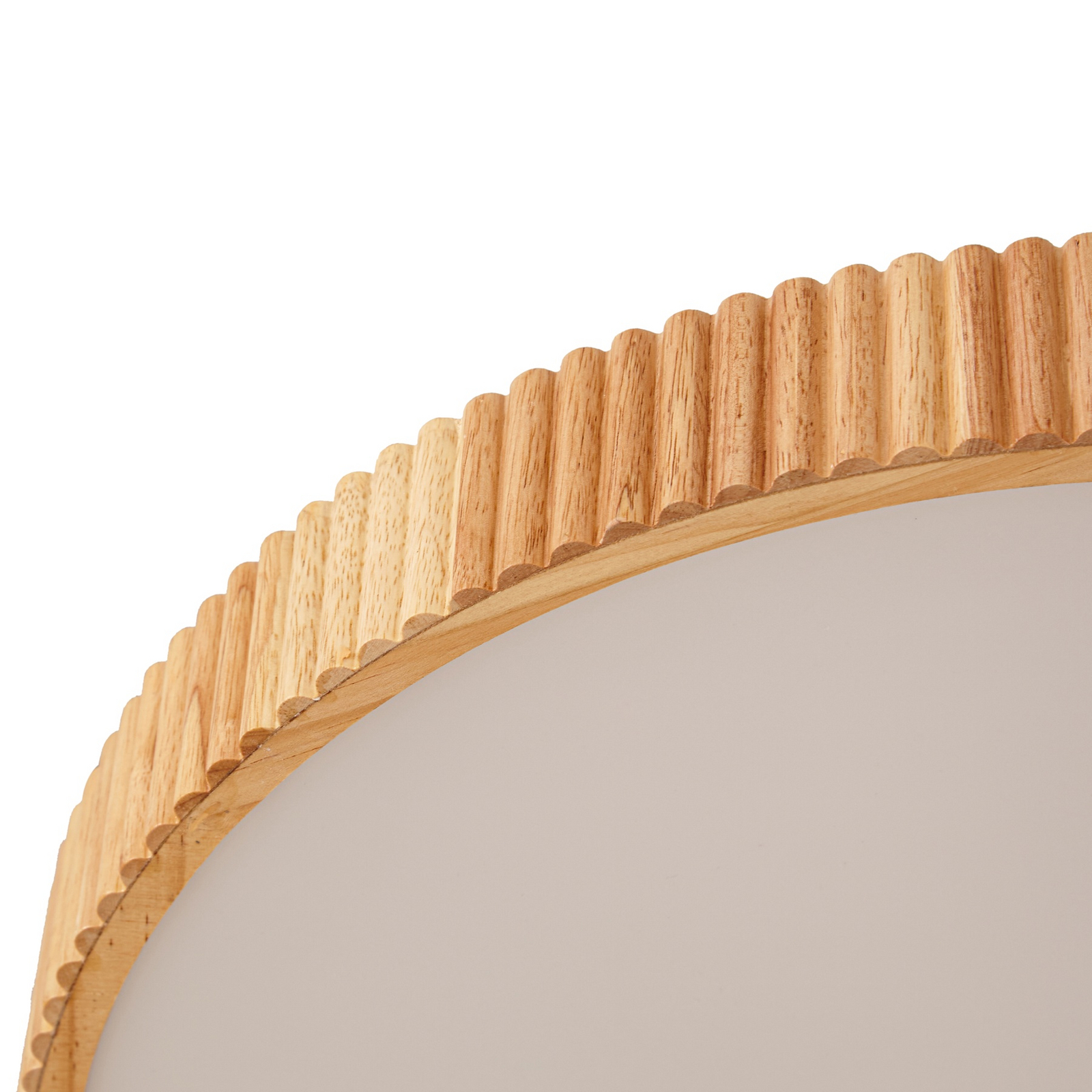 Lindby LED-Deckenleuchte Velua, weiß/holz hell, CCT, Ø 50 cm