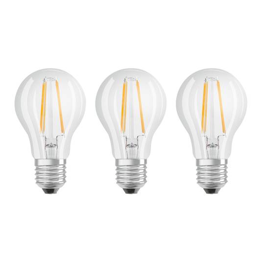 OSRAM LED lamp E27 Classic filament 840 per 3