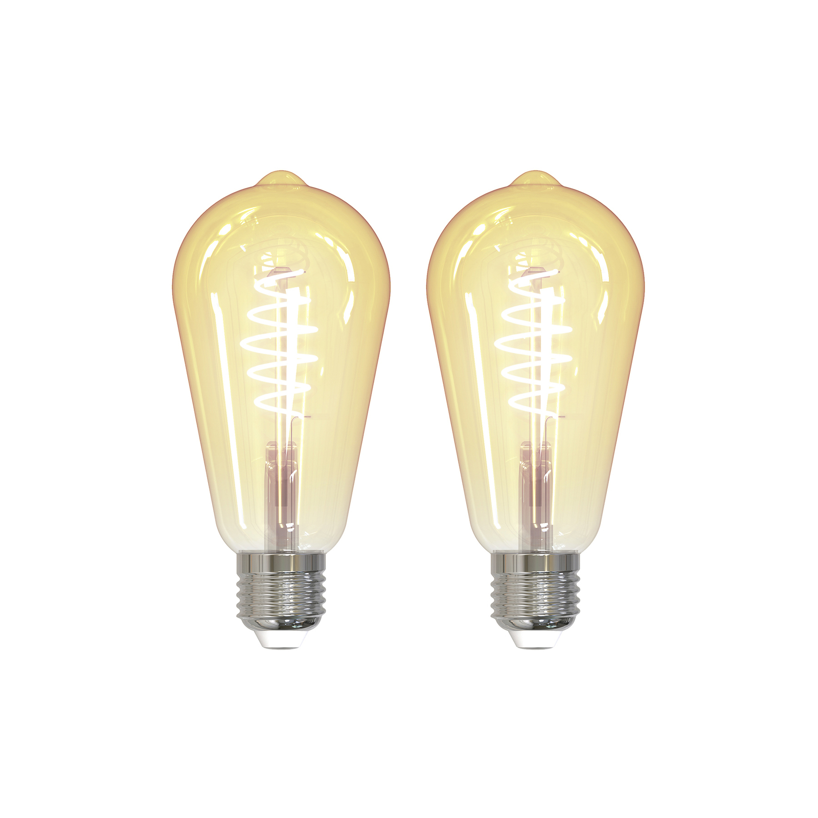 LUUMR Smart LED, set of 2, E27, ST64, 4.9W, amber, clear, Tuya
