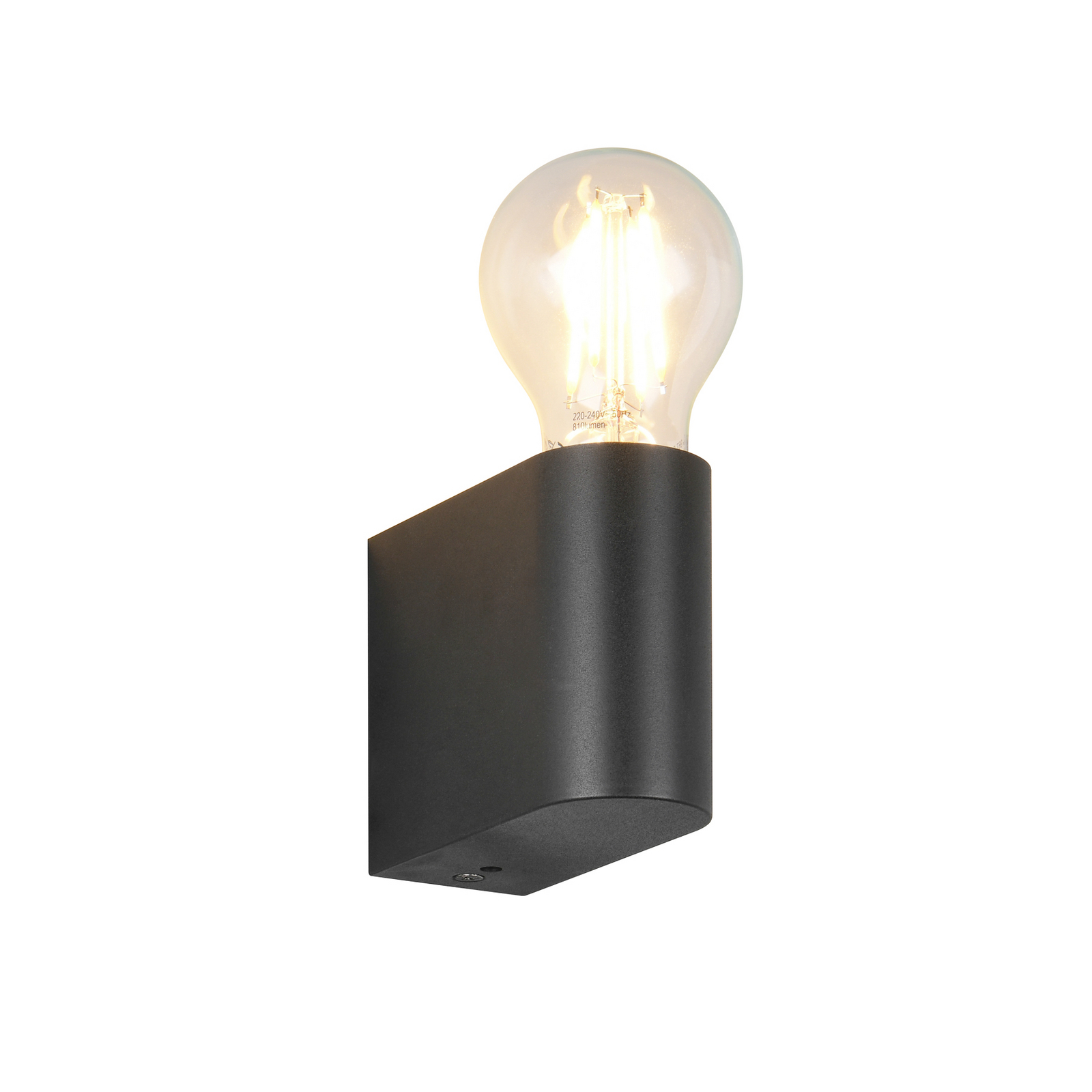 Applique pour salle de bain Pratella, largeur 4 cm, noir, plastique IP44