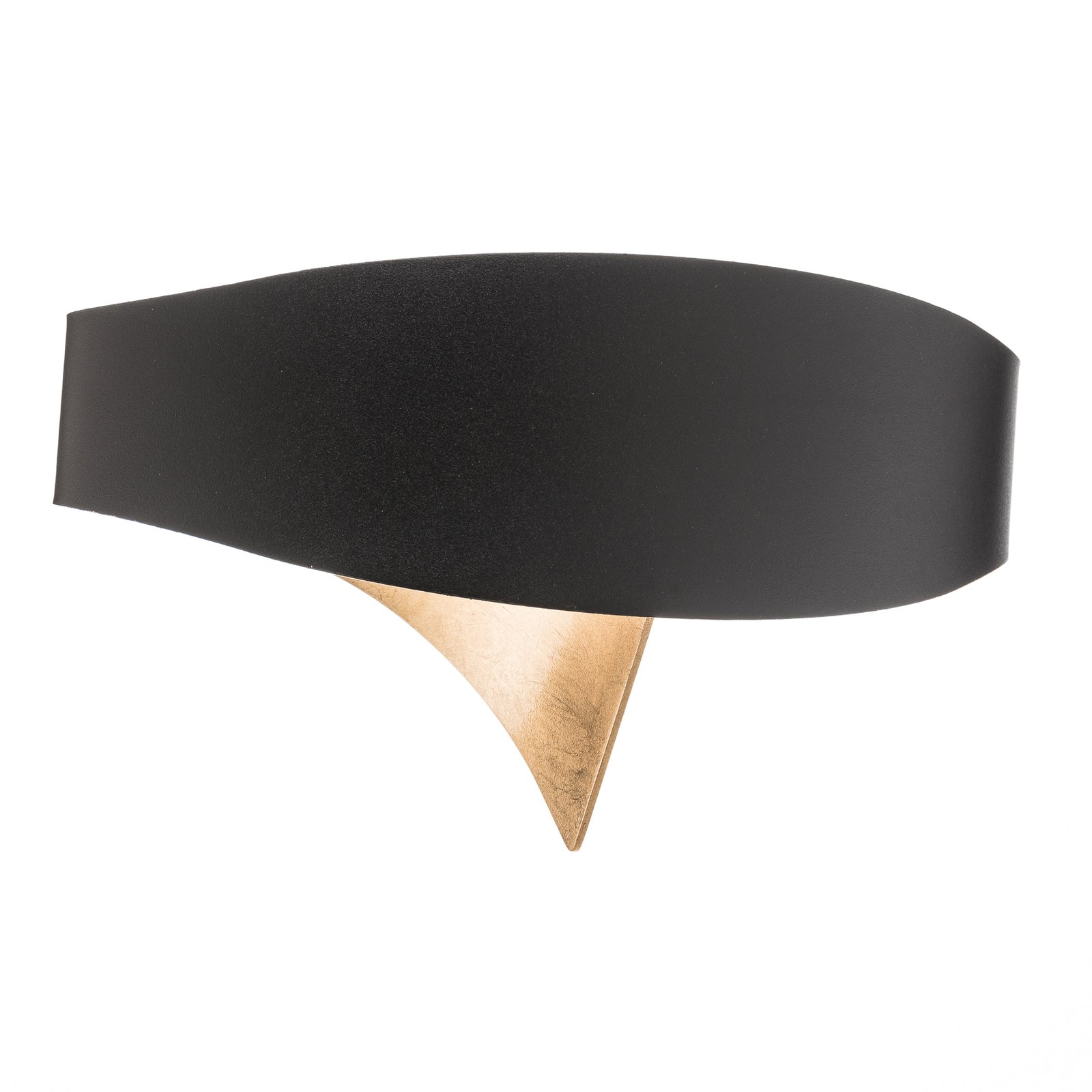 Čierno-zlaté dizajnové nástenné svietidlo Scudo