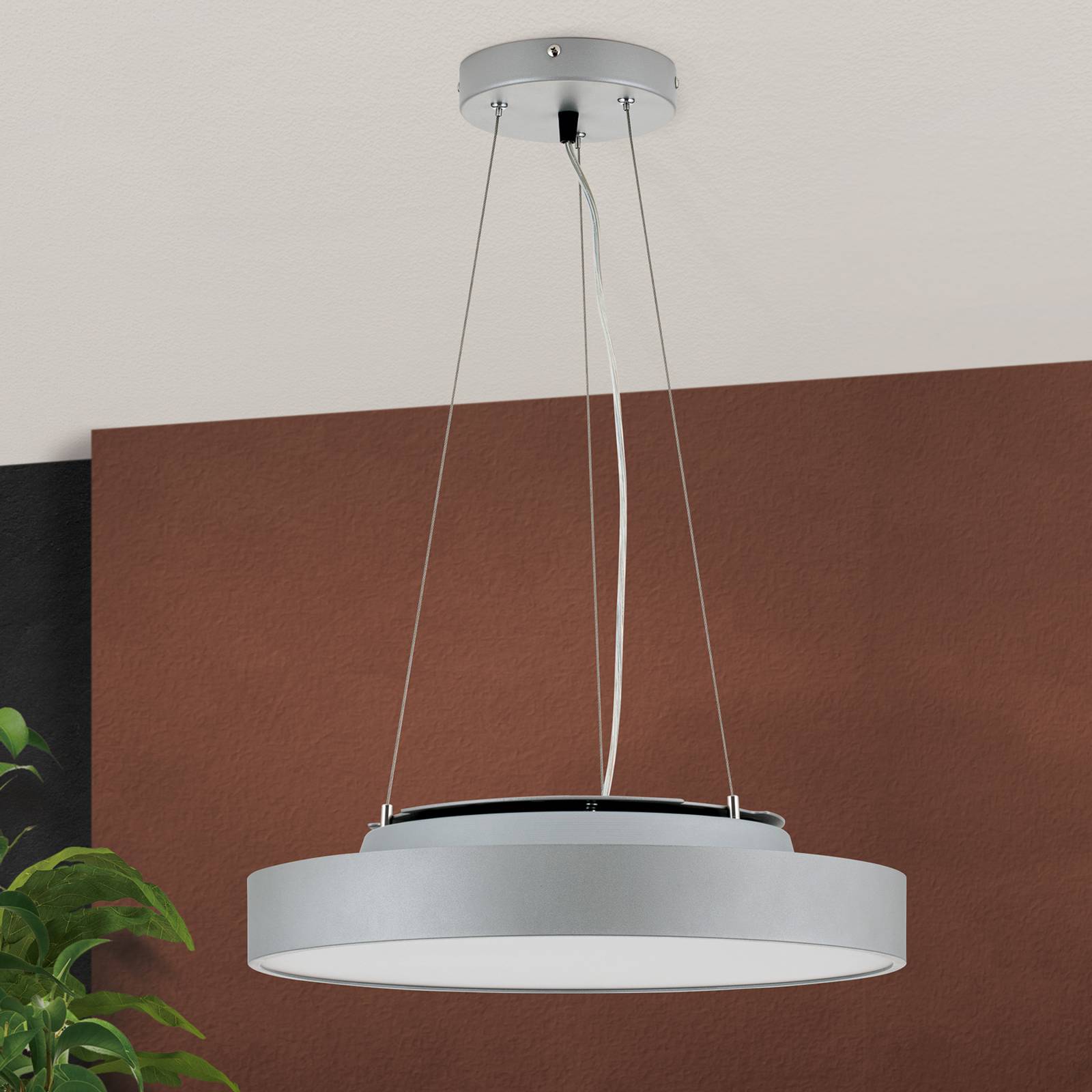 Suspension LED Space, dimmable, titane Ø 43,5 cm
