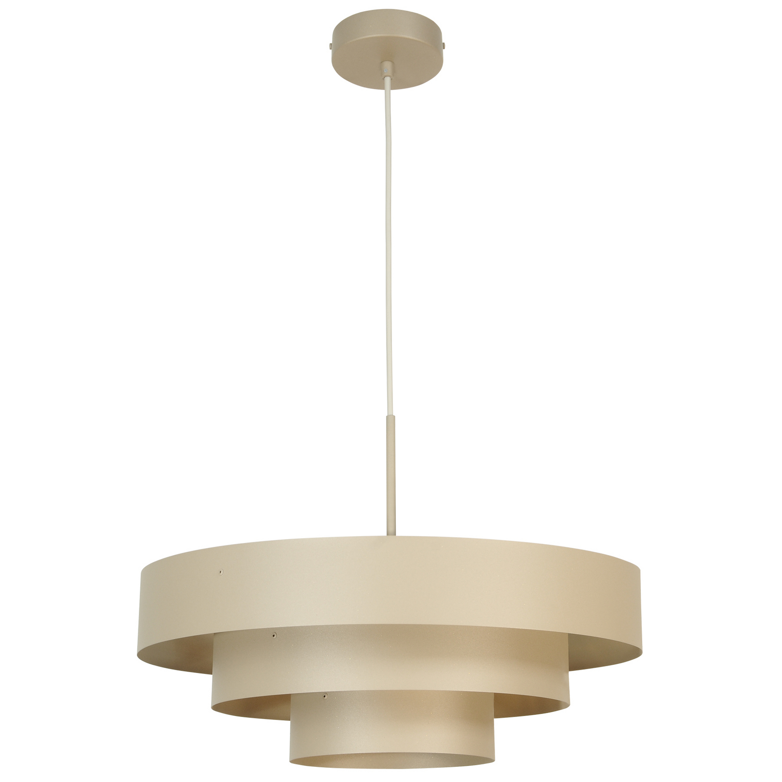 Lampada a sospensione Trio, grigio-beige, metallo