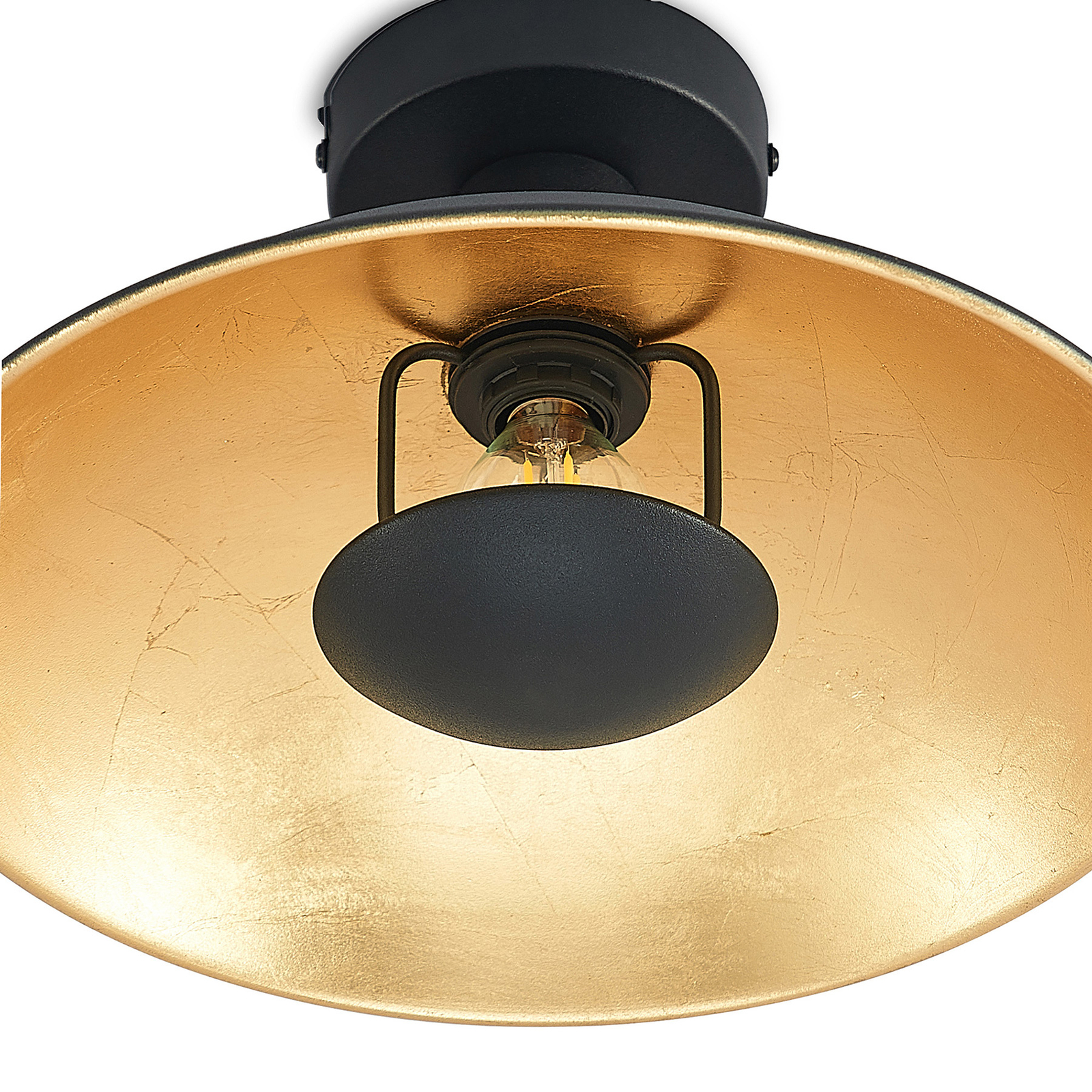 Lindby Narisara plafondlamp, zwart-goud, 30 cm